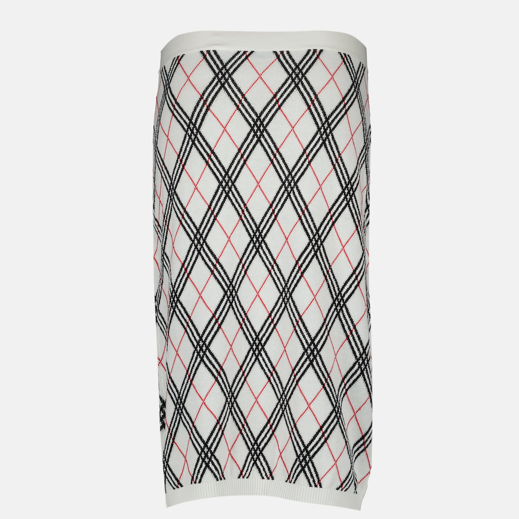 Jupes Jupe midi Check Burberry Blanc Femme
