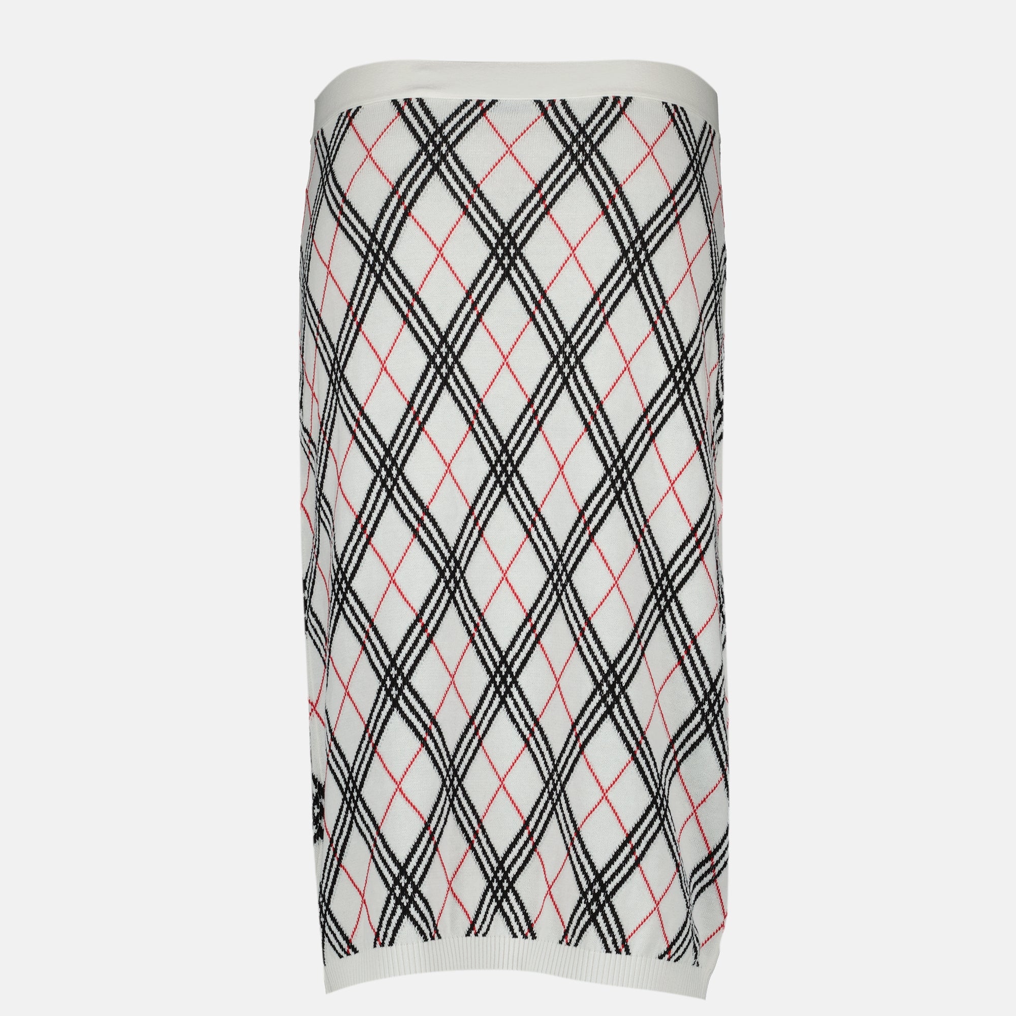 Jupes Jupe midi Check Burberry Blanc Femme