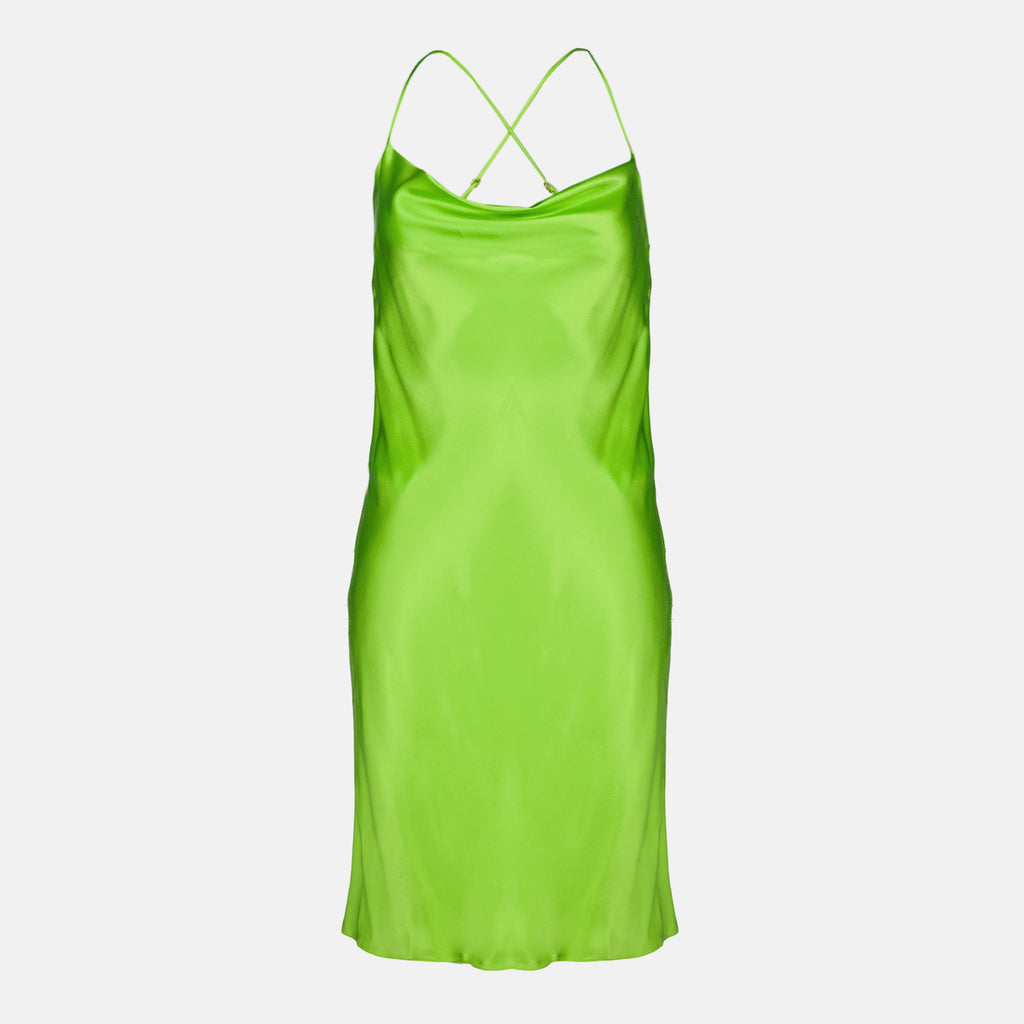 Robes Robe dos nu en soie verte Saint Laurent Vert Femme