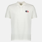 Polos Weißes Baumwoll-Piqué-Polo Moncler Blanc Homme