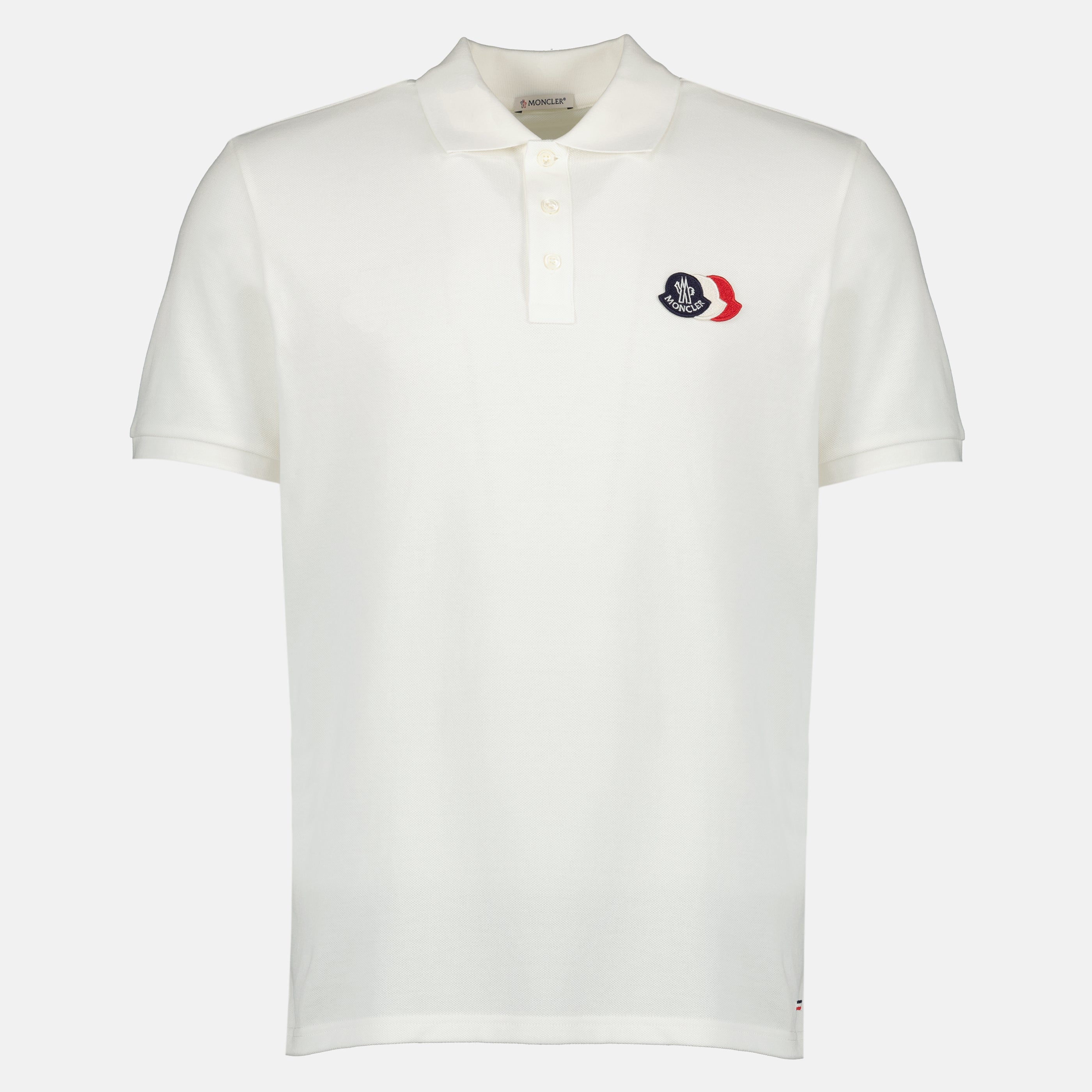 Polos ホワイトコットンピケポロ Moncler Blanc Homme