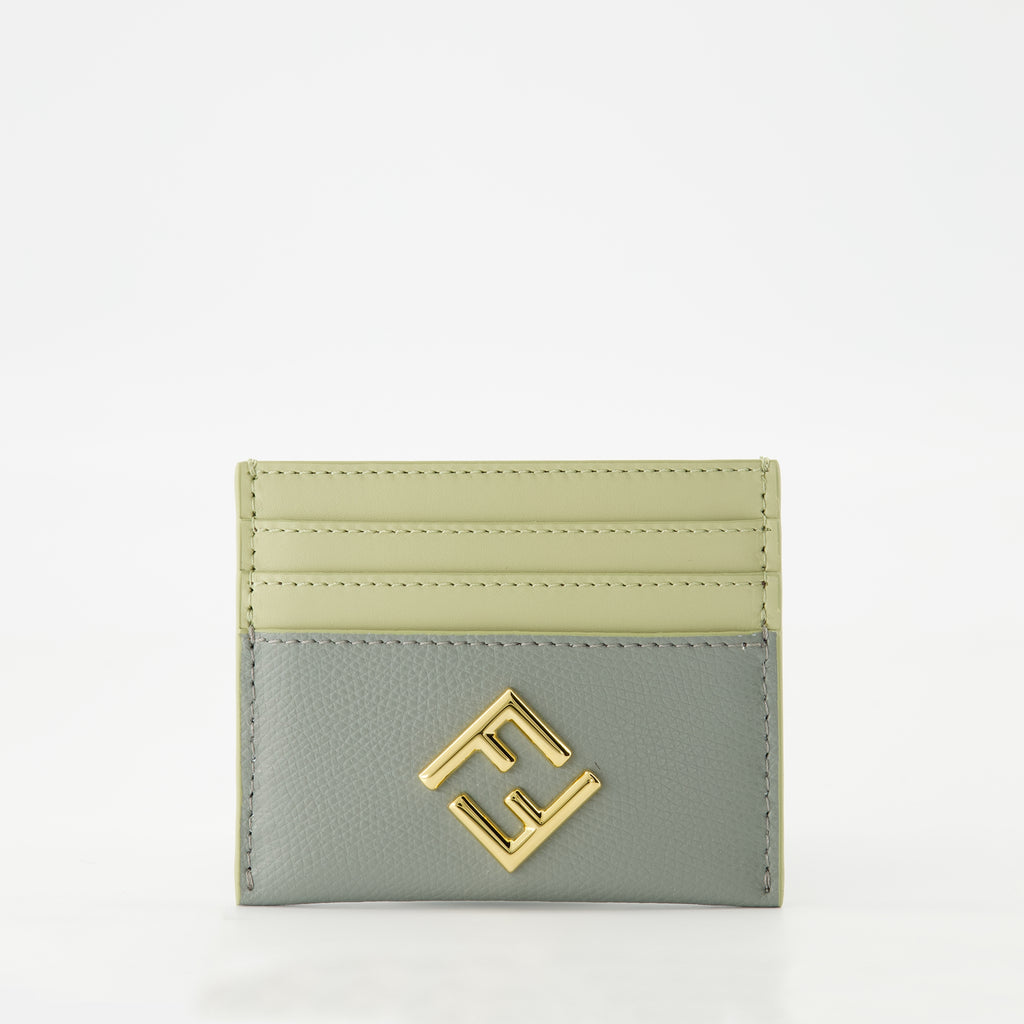 スモールレザーグッズ FFダイヤモンドカードホルダー Fendi 緑 Femme