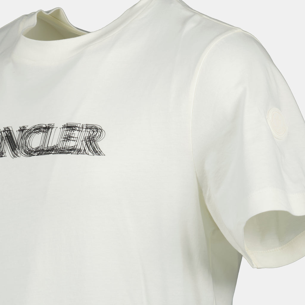 T-shirts T-shirt à logo flouté Moncler Blanc Homme