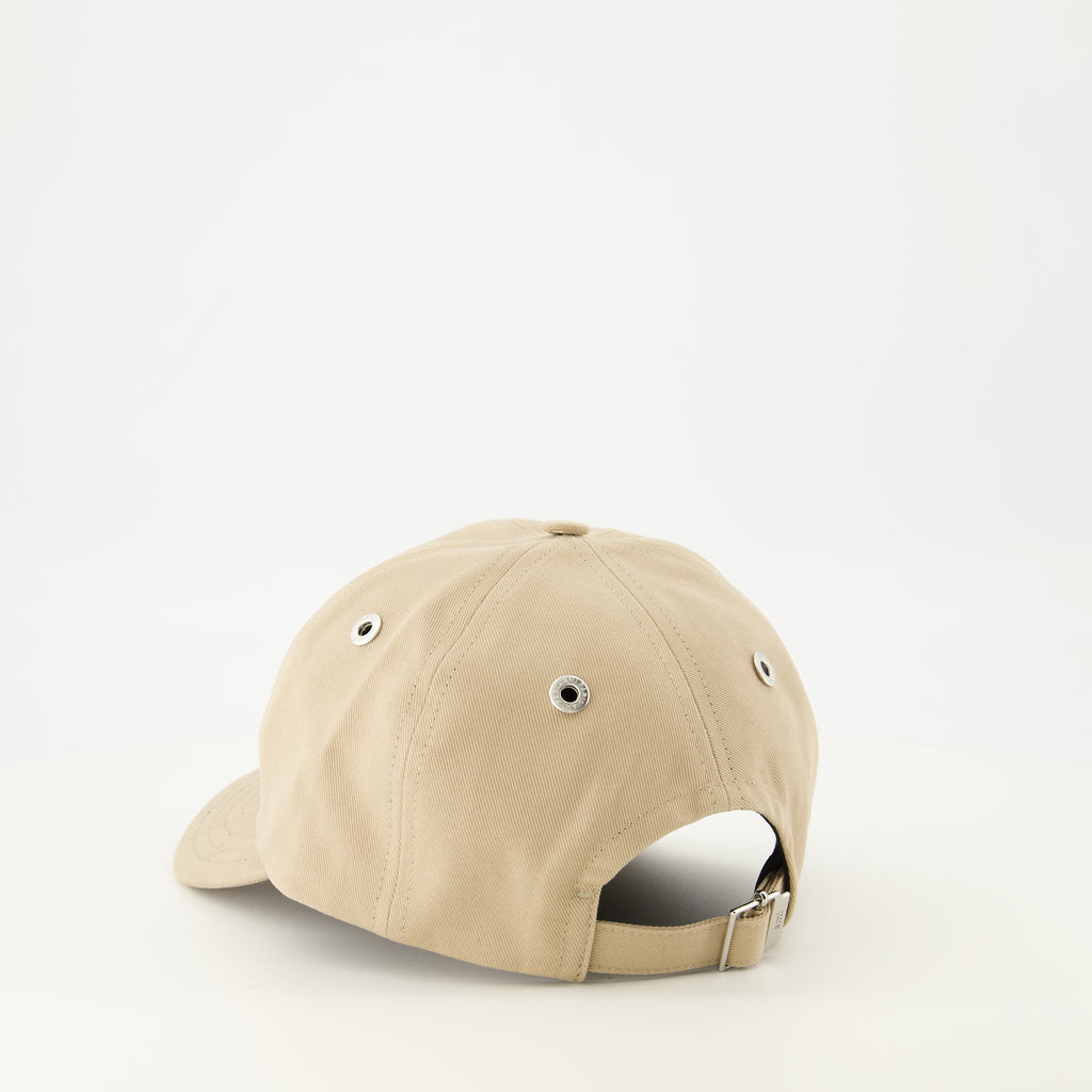 Image of the Ami de coeur beige cap from the brand Ami PARIS for Unisex - Spring-Summer 2026 - Detailed View 2
