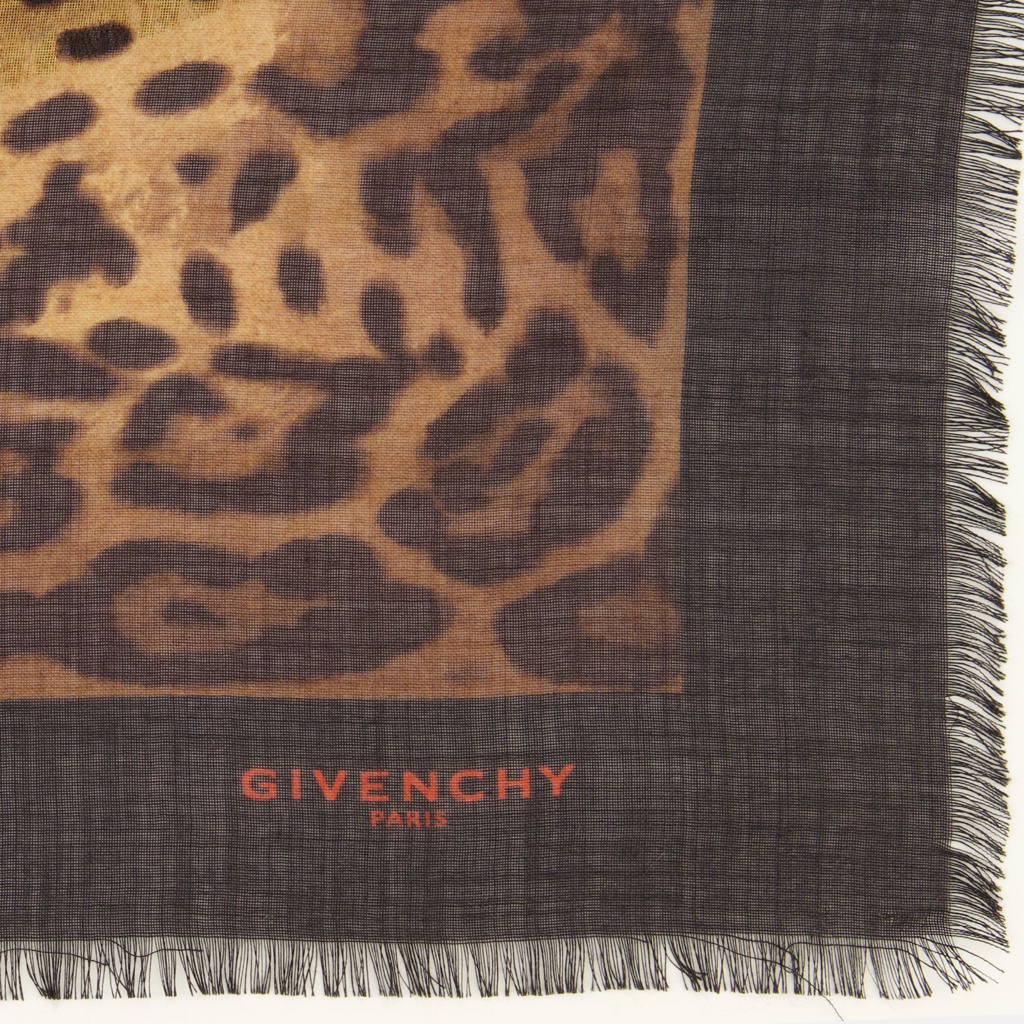 Écharpes, foulards et gants Écharpe en laine et soie imprimé léopard Givenchy Marron Femme