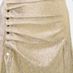 Vestidos Vestido Lurex Drapado Rabanne Ouro Mulher