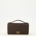 Petite maroquinerie VLogo Kettenbörse aus braunem Leder Valentino Garavani Marron Femme