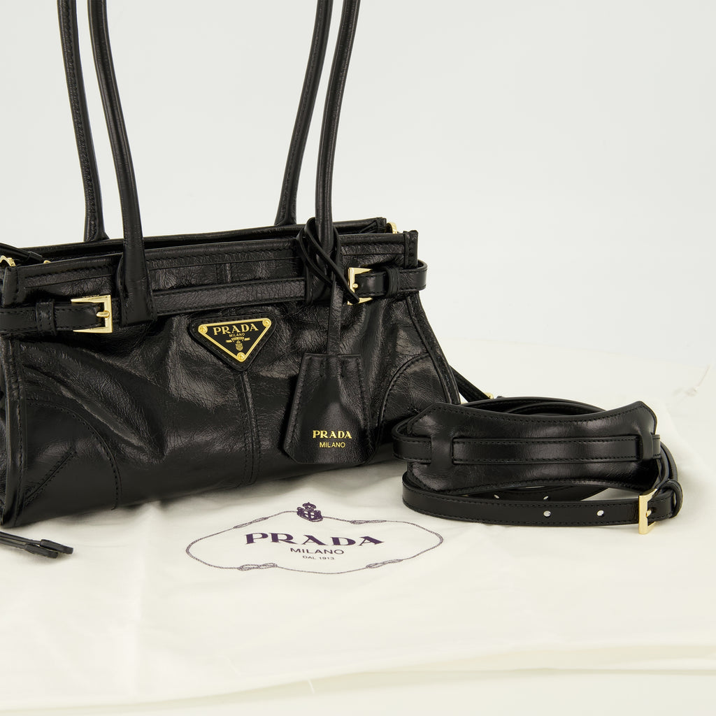 Sacs à main et épaule Mini sac Bonnie en cuir Prada Noir Femme