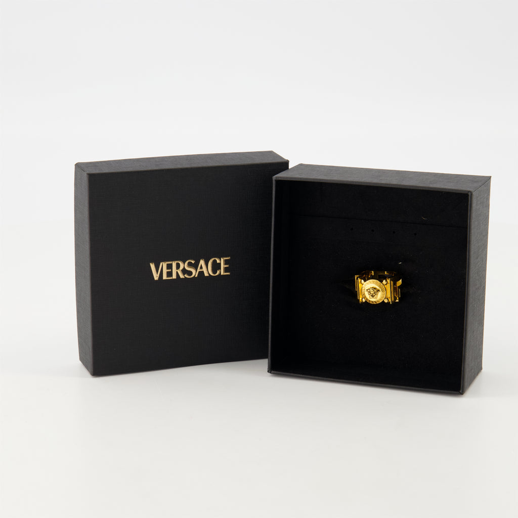 Bijoux Bague Medusa Greca Versace Doré Unisexe