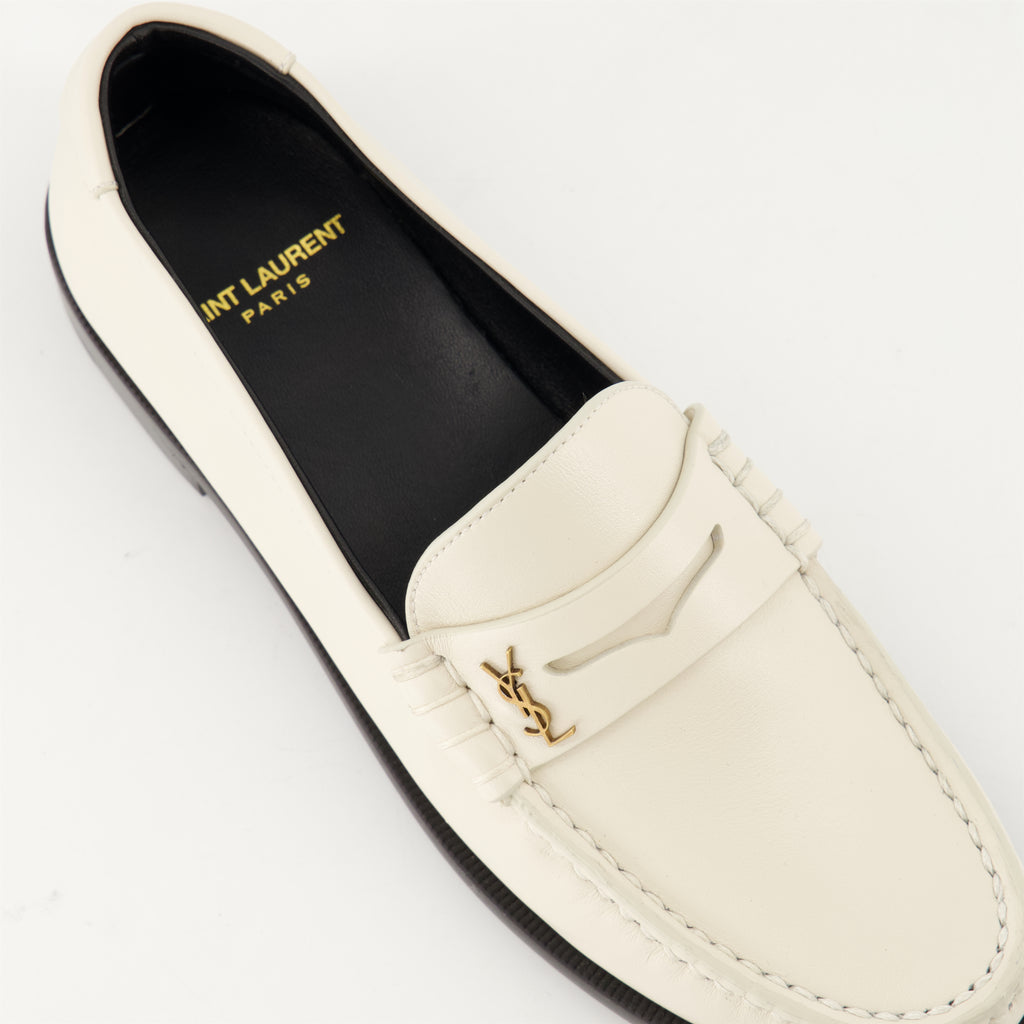 Mocassins Mocassins Le Loafer Saint Laurent Blanc Femme