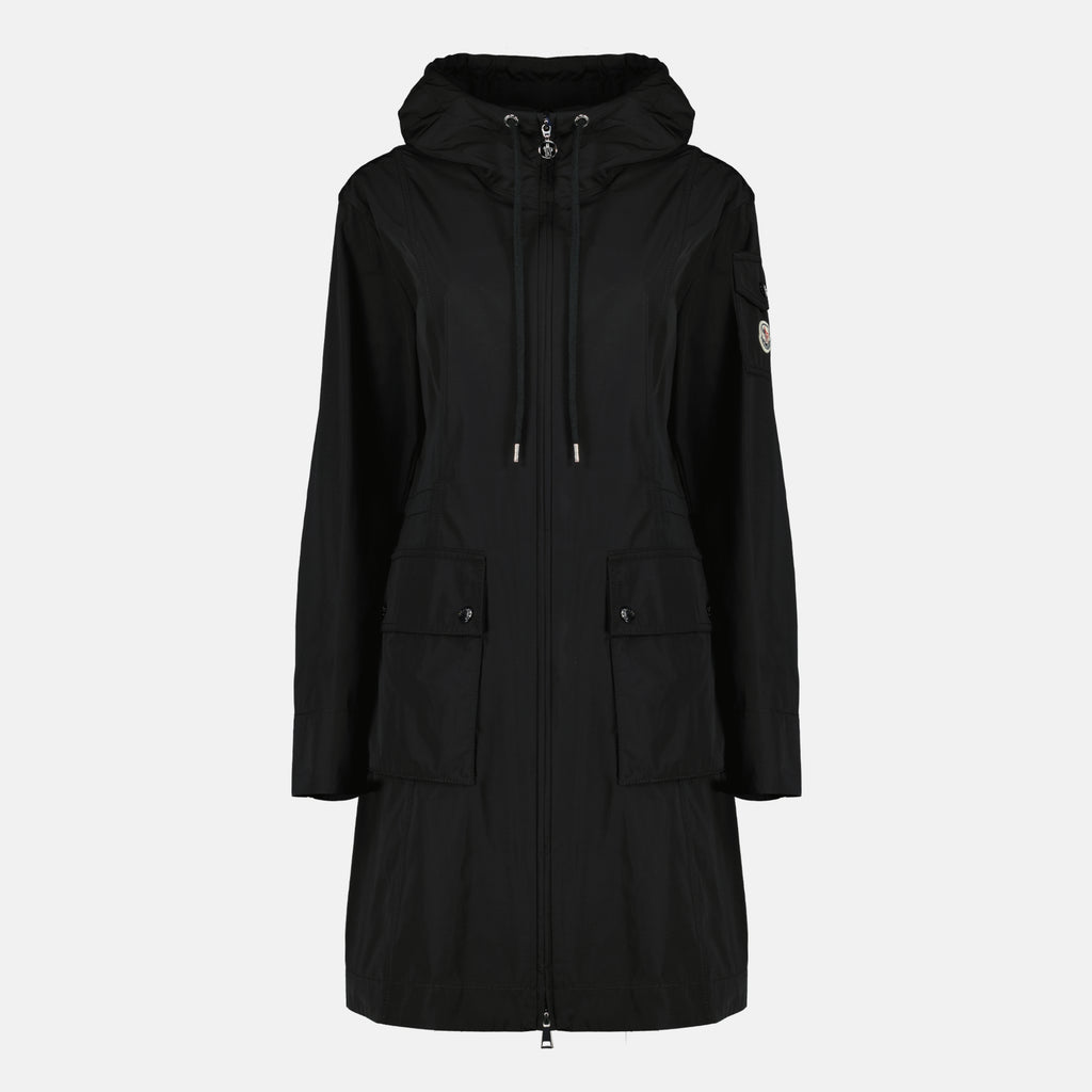 여성을 위한 몽클레르 브랜드의 라에르트 블랙 롱 파카 이미지 - 2026년 봄-여름 - 정면 보기