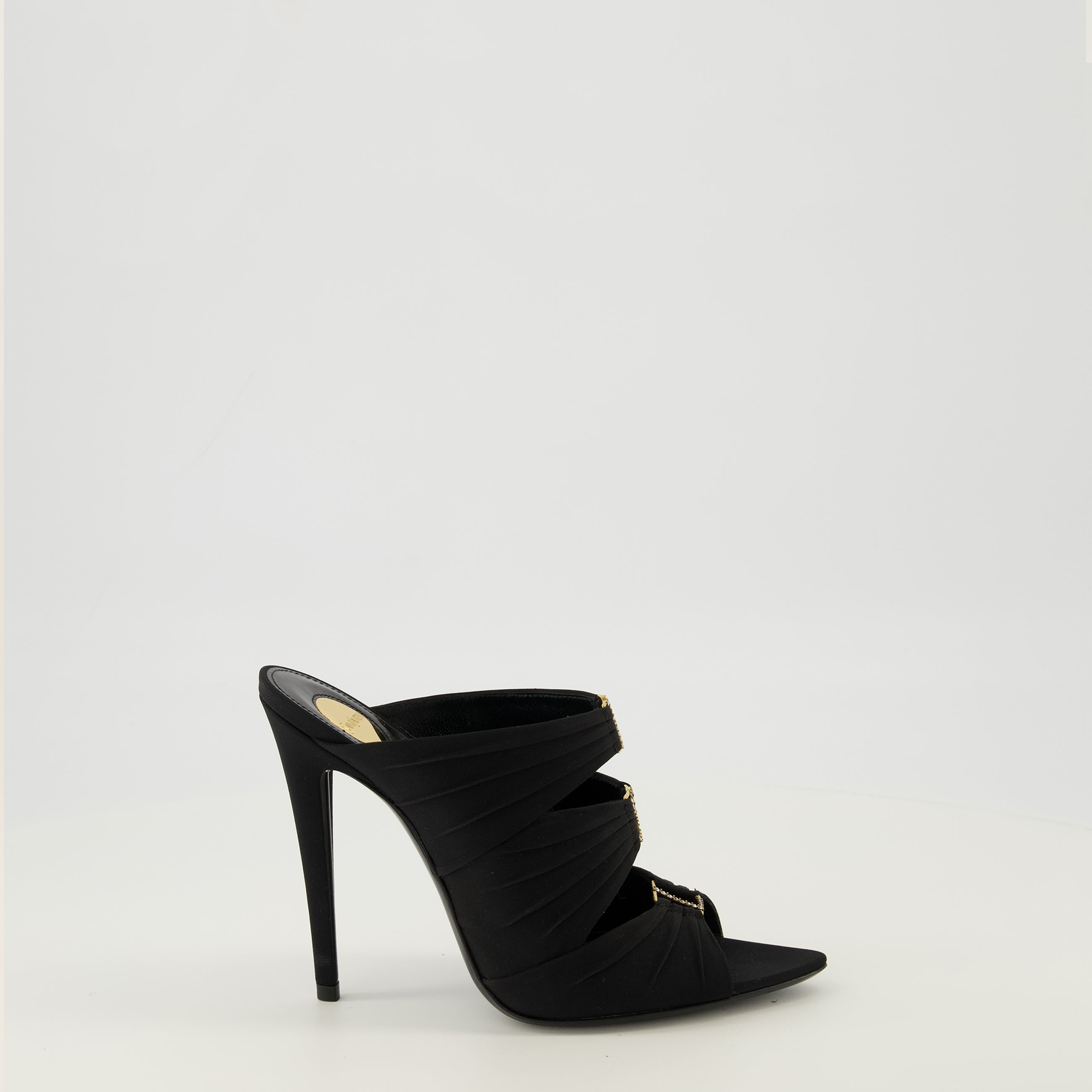 Image de l'article Mules à talons Emilie noir de la marque Saint Laurent pour Femme - Saison Printemps-Été 2026 - Vue latérale droite