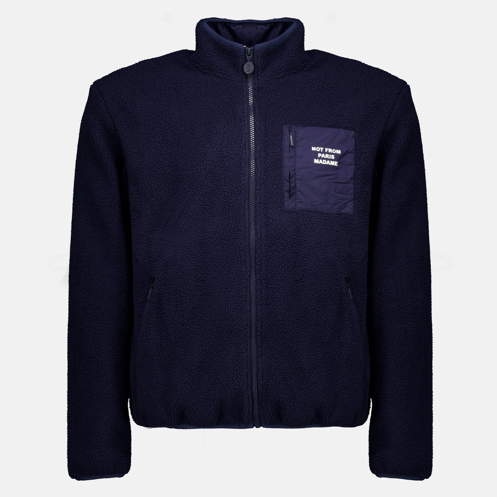 Vestes Giacca con Zip e Slogan Sherpa Drole De Monsieur Bleu foncé Homme