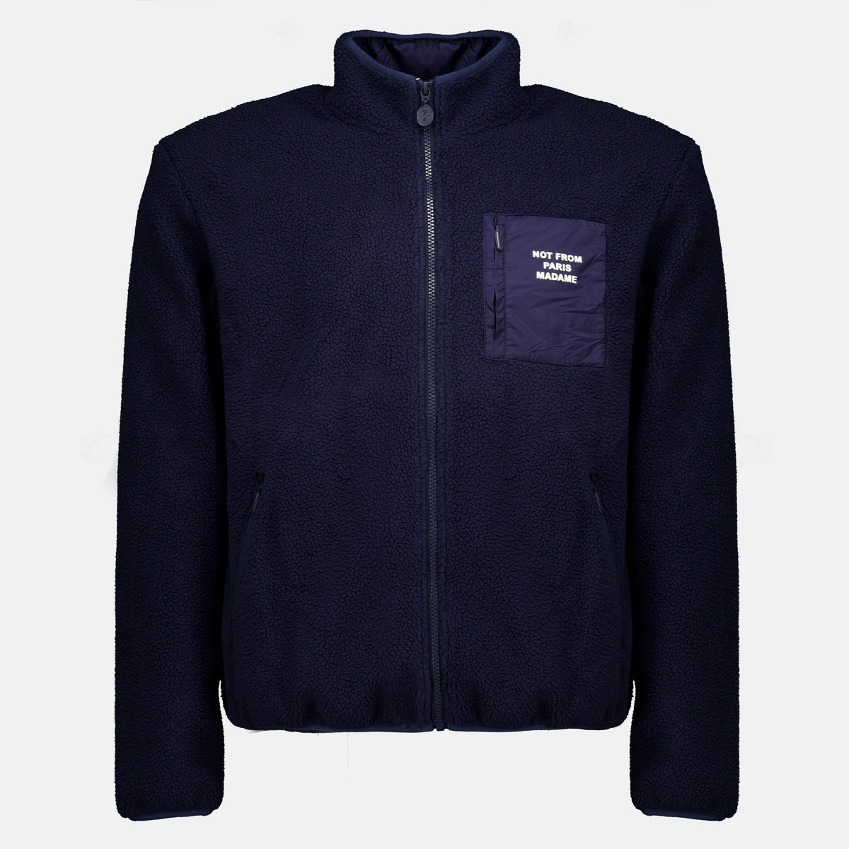 Vestes Sherpa Slogan Zip-Jacke Drole De Monsieur Bleu foncé Homme