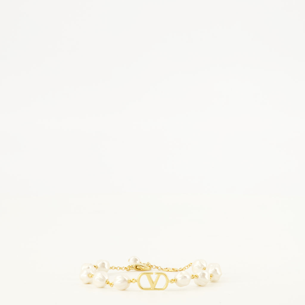 Bijoux VLogo 비즈 팔찌 Valentino Garavani Doré Femme