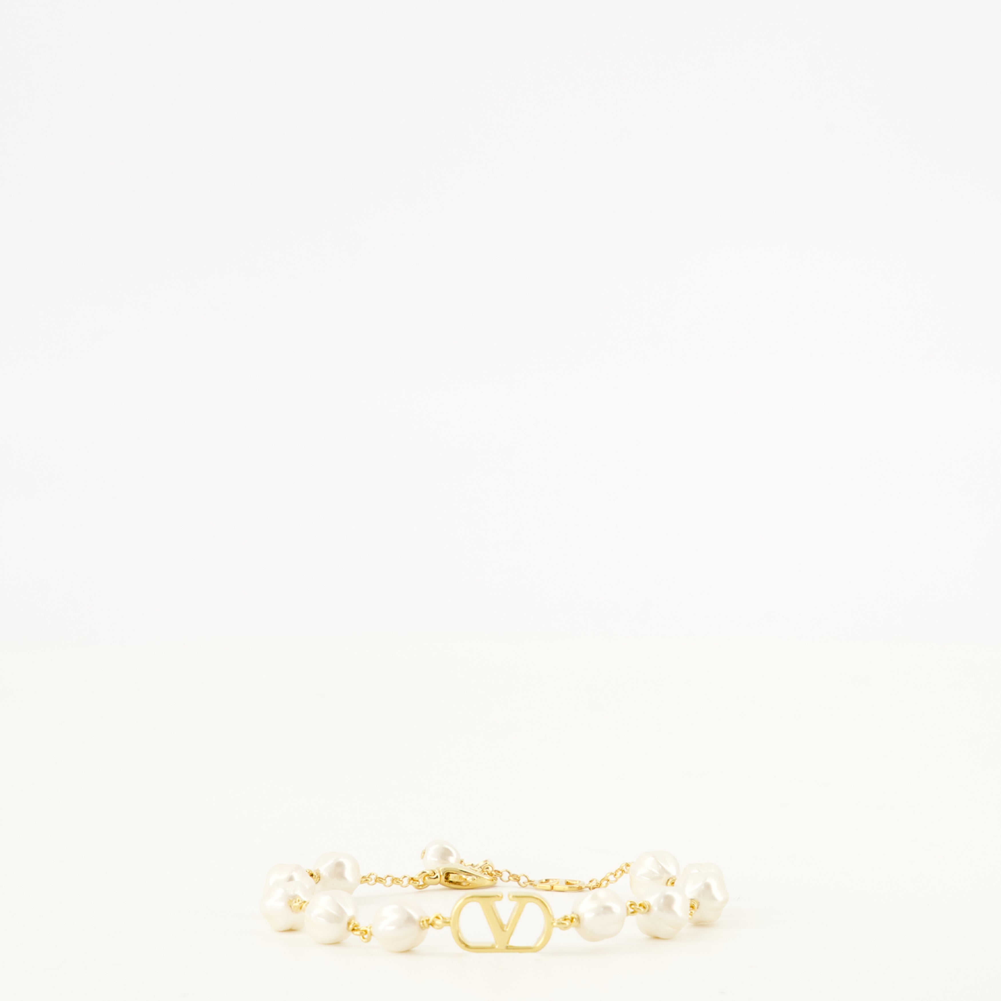 Bijoux VLogo 비즈 팔찌 Valentino Garavani Doré Femme