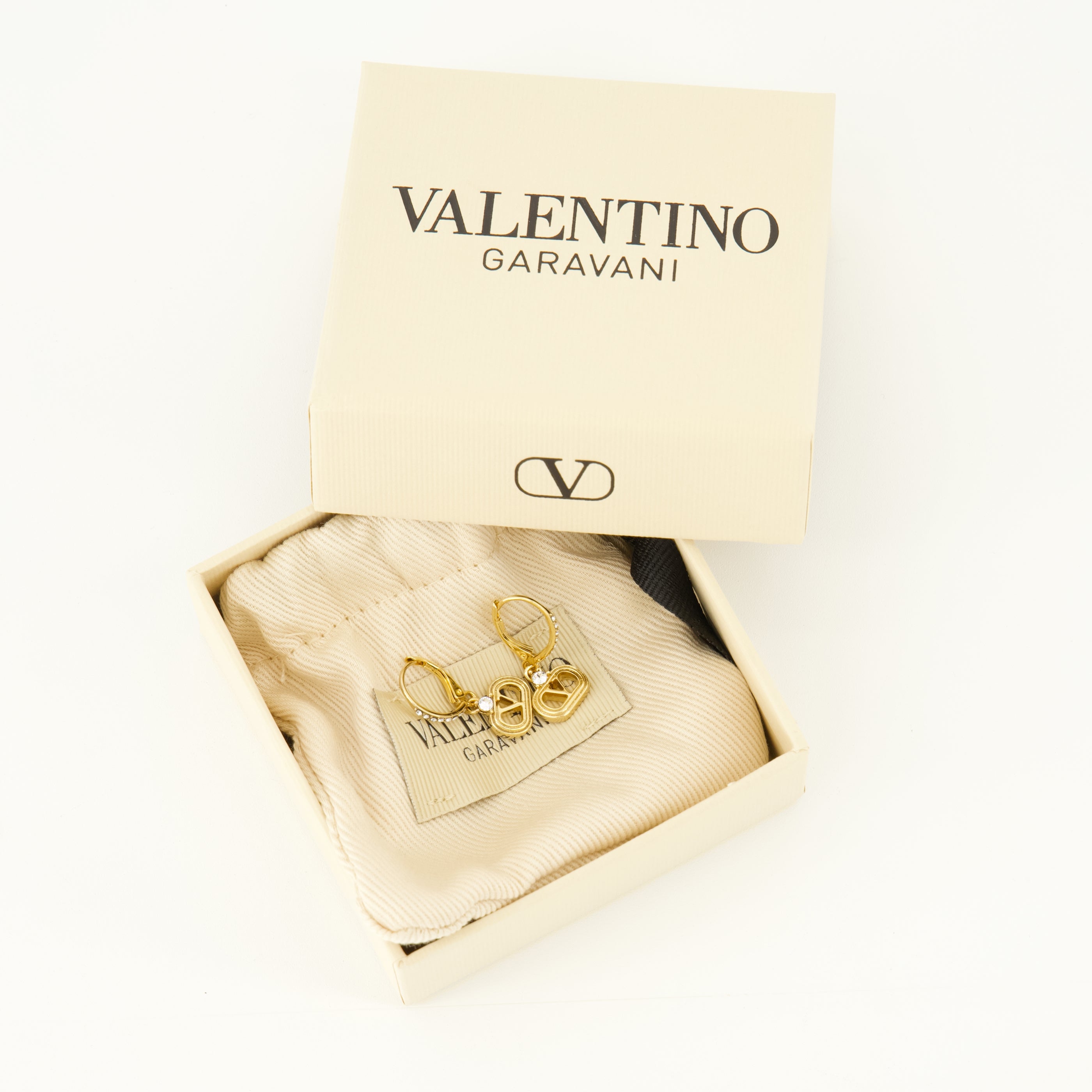 Bijoux Ovalette Earrings in Gold Metal and Swarovski® Crystals Valentino Garavani Doré Femme