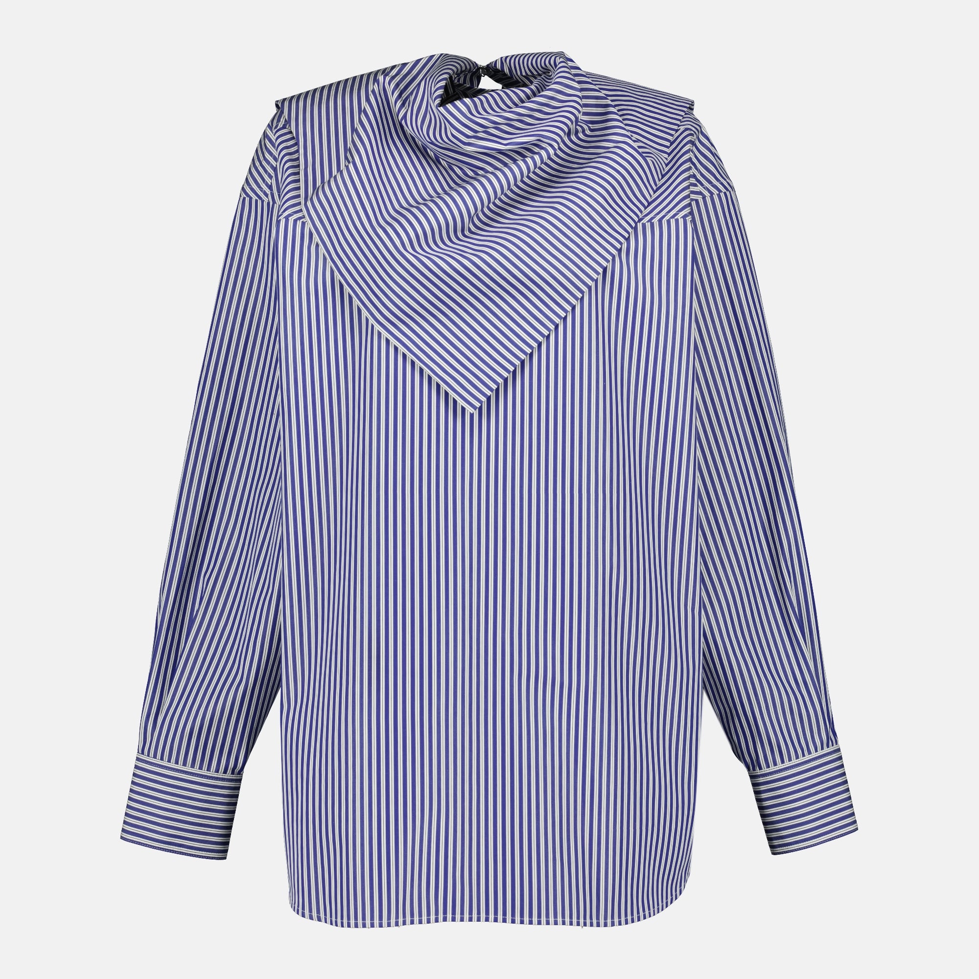 Image de l'article Blouse à rayures bleu marine de la marque Ami PARIS pour Unisex - Saison Automne-Hiver 2025 - Vue de Face