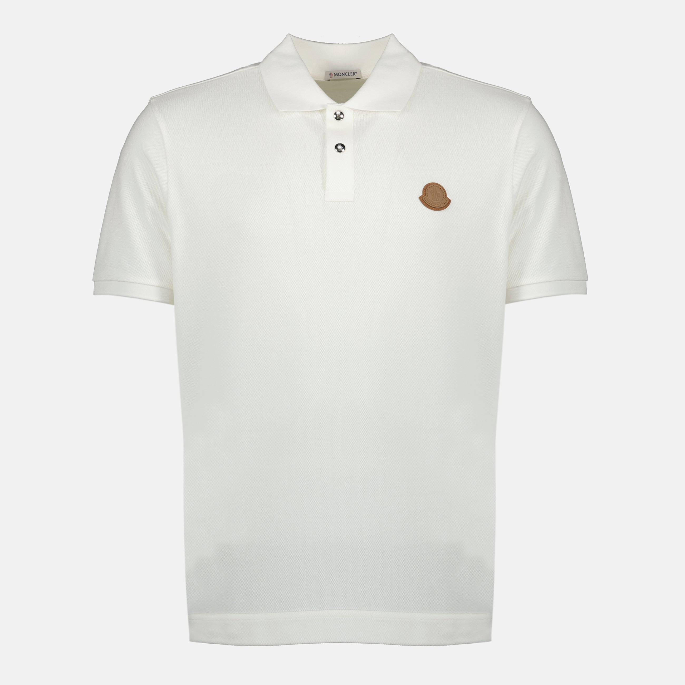 Imagen del Polo de Piqué de Algodón Blanco de Moncler para Hombre - Temporada Primavera-Verano 2026 - Vista Frontal