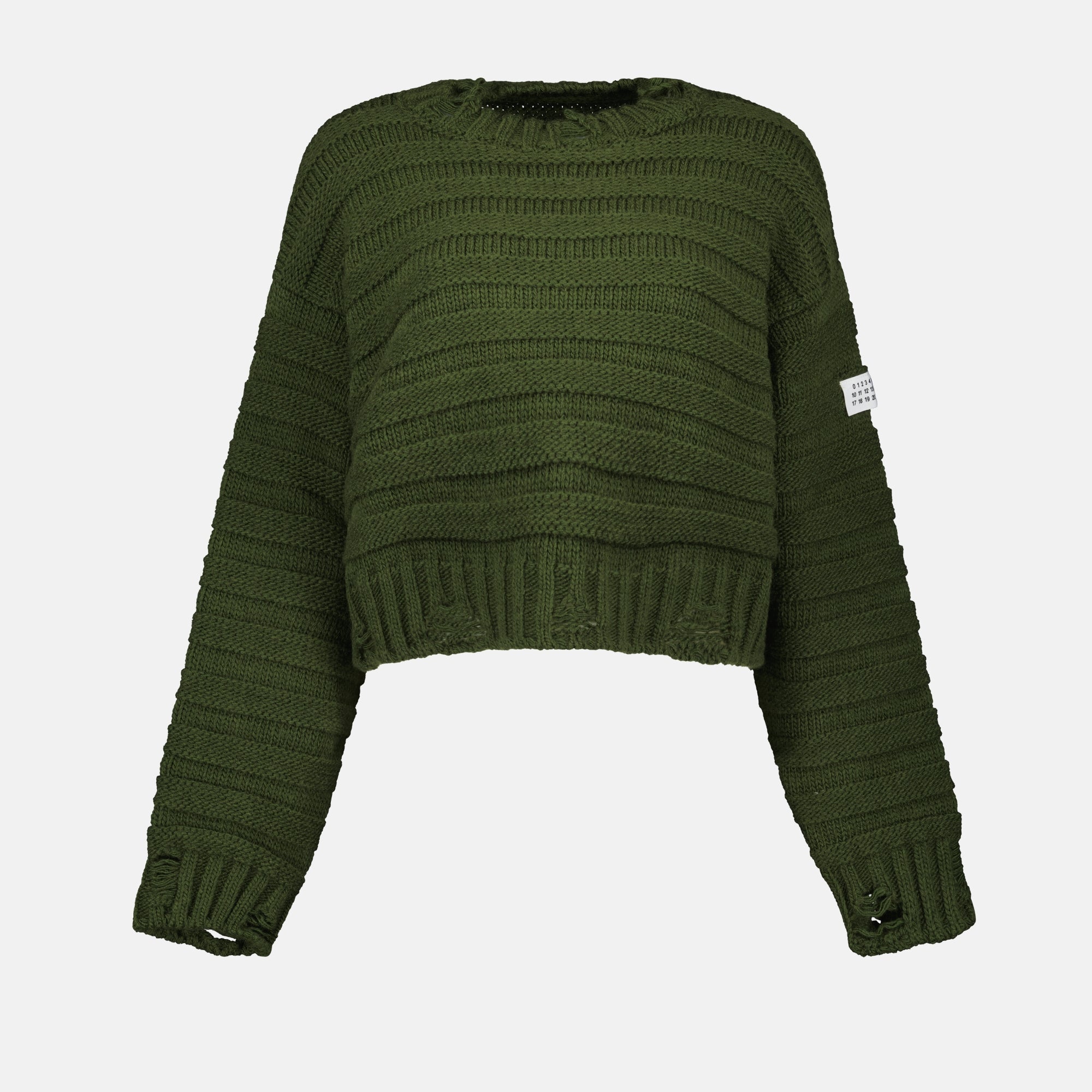 Maglieria Maglione Effetto Usato Mm6 Cachi Femme