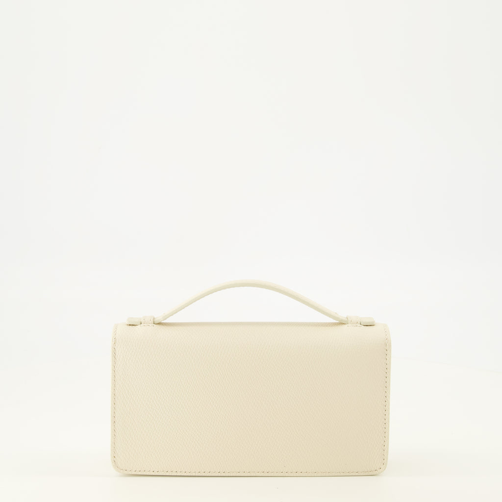 Petite maroquinerie VLogo Kettenbörse aus weißem Leder Valentino Garavani Blanc Femme