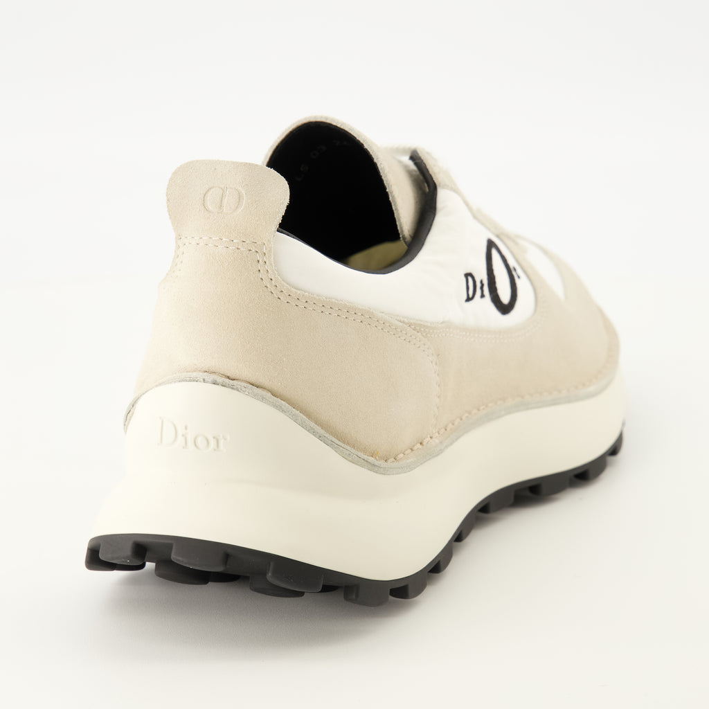 Baskets Zapatillas Dior Squash Beige en Piel Velours Dior Blanc Homme