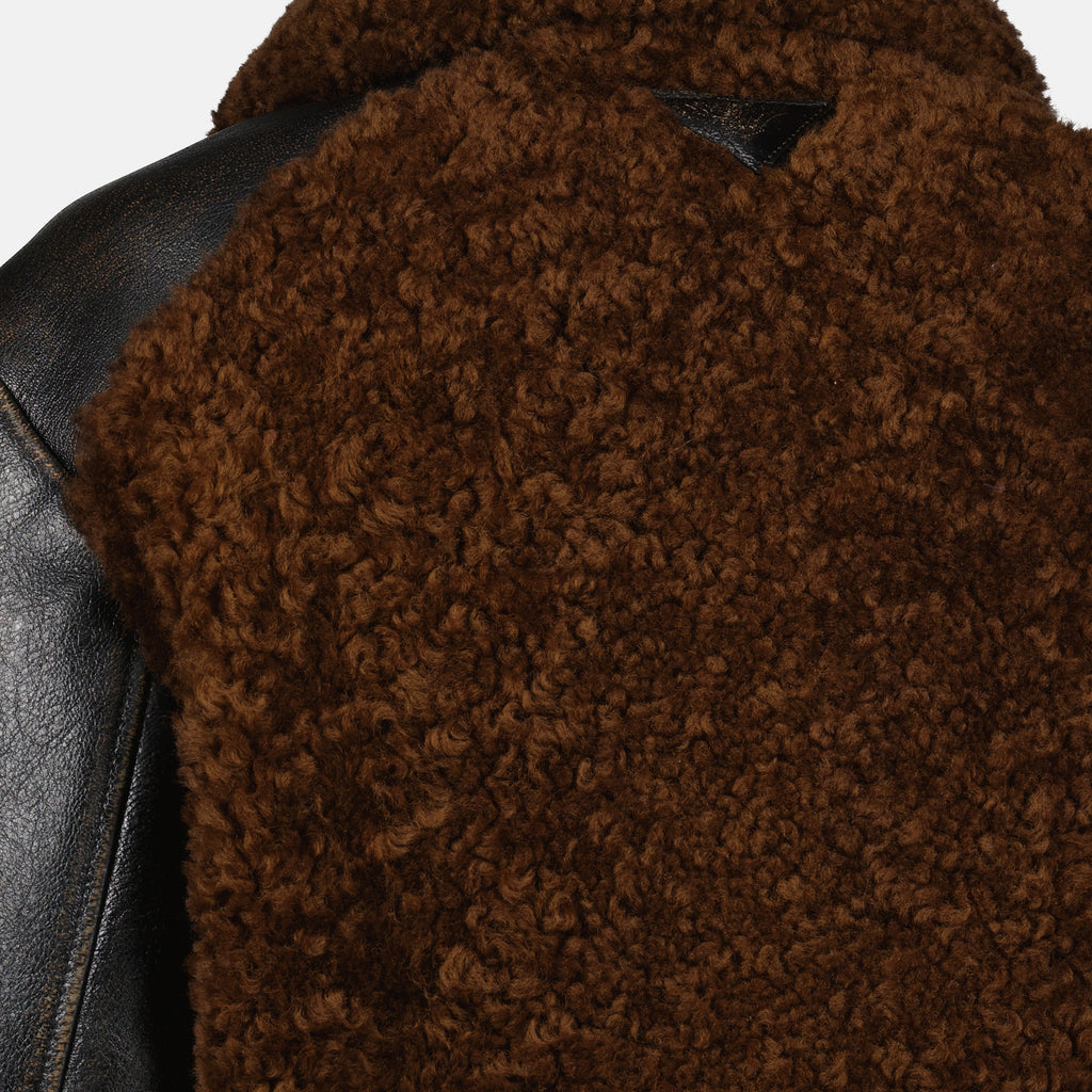 Image de l'article Blouson en cuir et laine de la marque Prada pour Femme - Saison Automne-Hiver 2025 - Vue détaillée_6