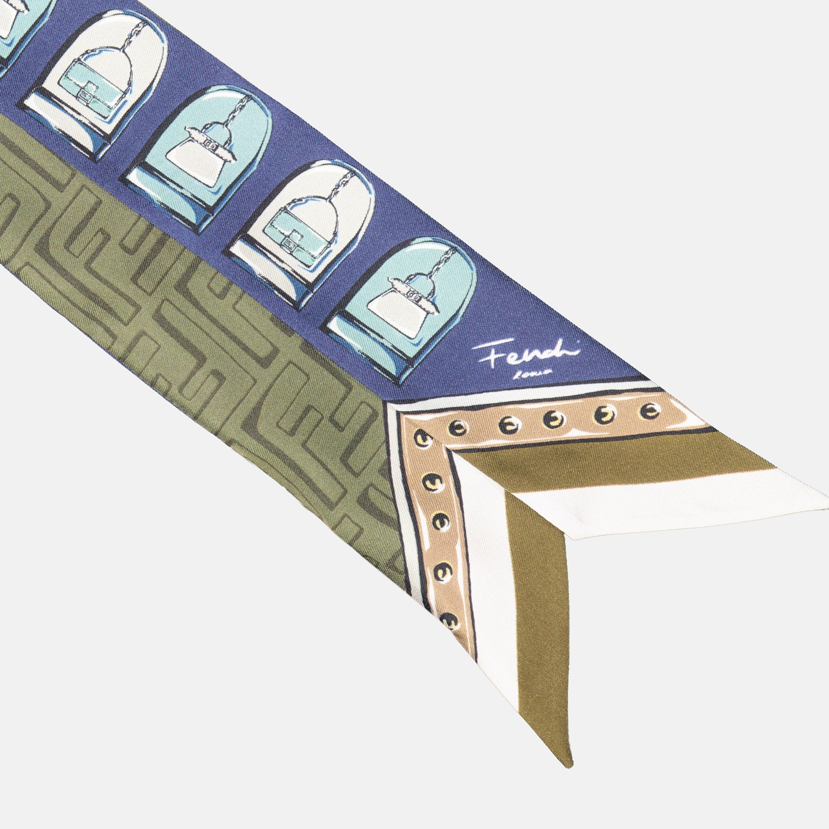 Écharpes, foulards et gants Bandeau en soie Fendi Vert Femme