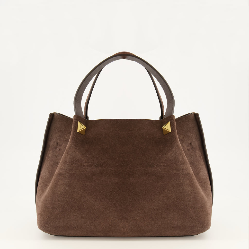 Sacs cabas Pequena Tote em Camurça Castanha Valentino Garavani Marron Femme
