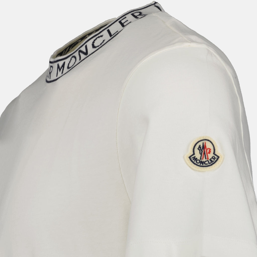 Image de l'article T-shirt logo blanc de la marque Moncler pour Homme - Saison Printemps-Été 2026 - Vue détaillée_1