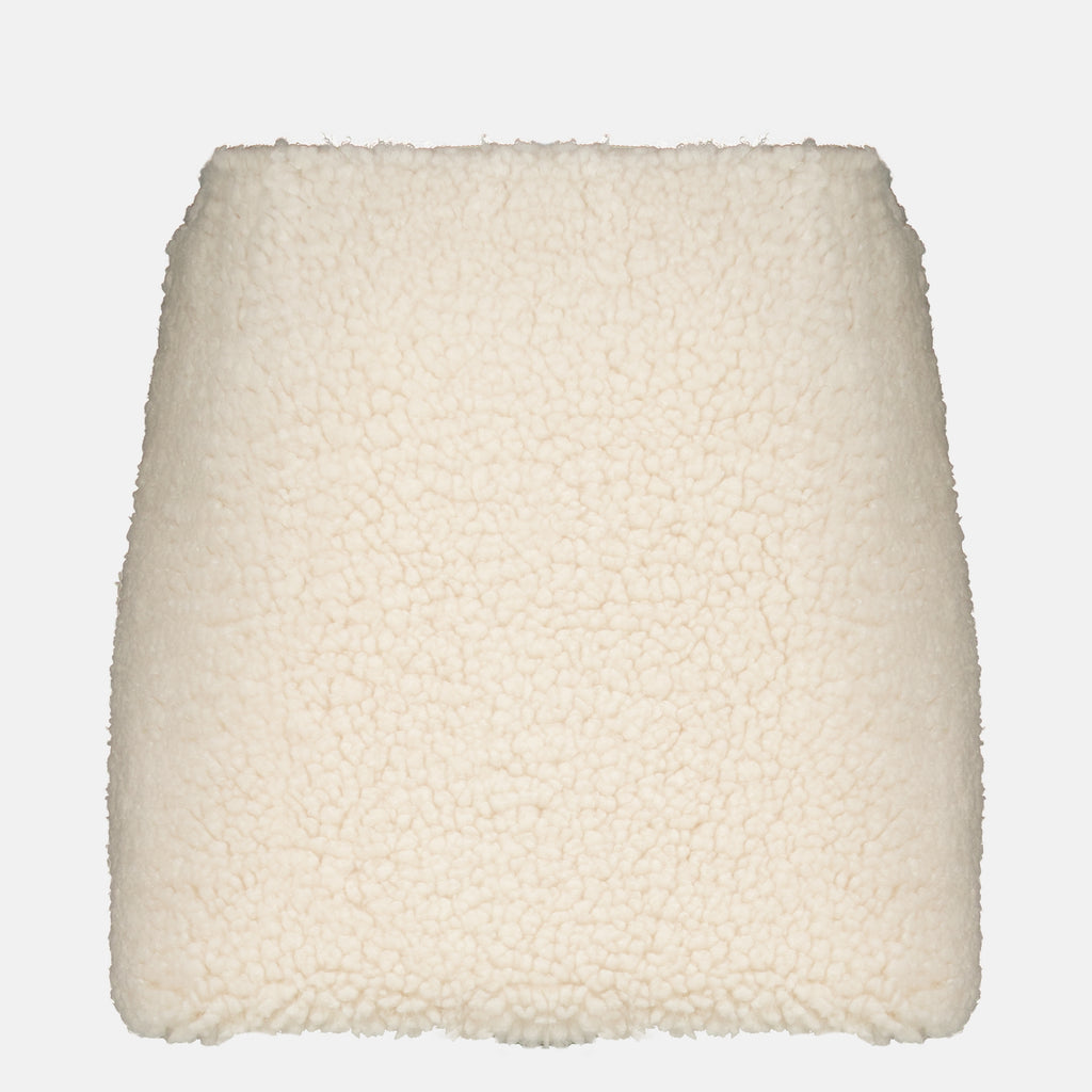 Jupes Mini-jupe en teddy Moncler Beige Femme