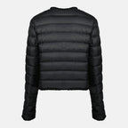Moncler 여성용 짧은 플라워 블랙 다운 자켓 이미지 - 2026년 봄-여름 시즌 - 뒷보기