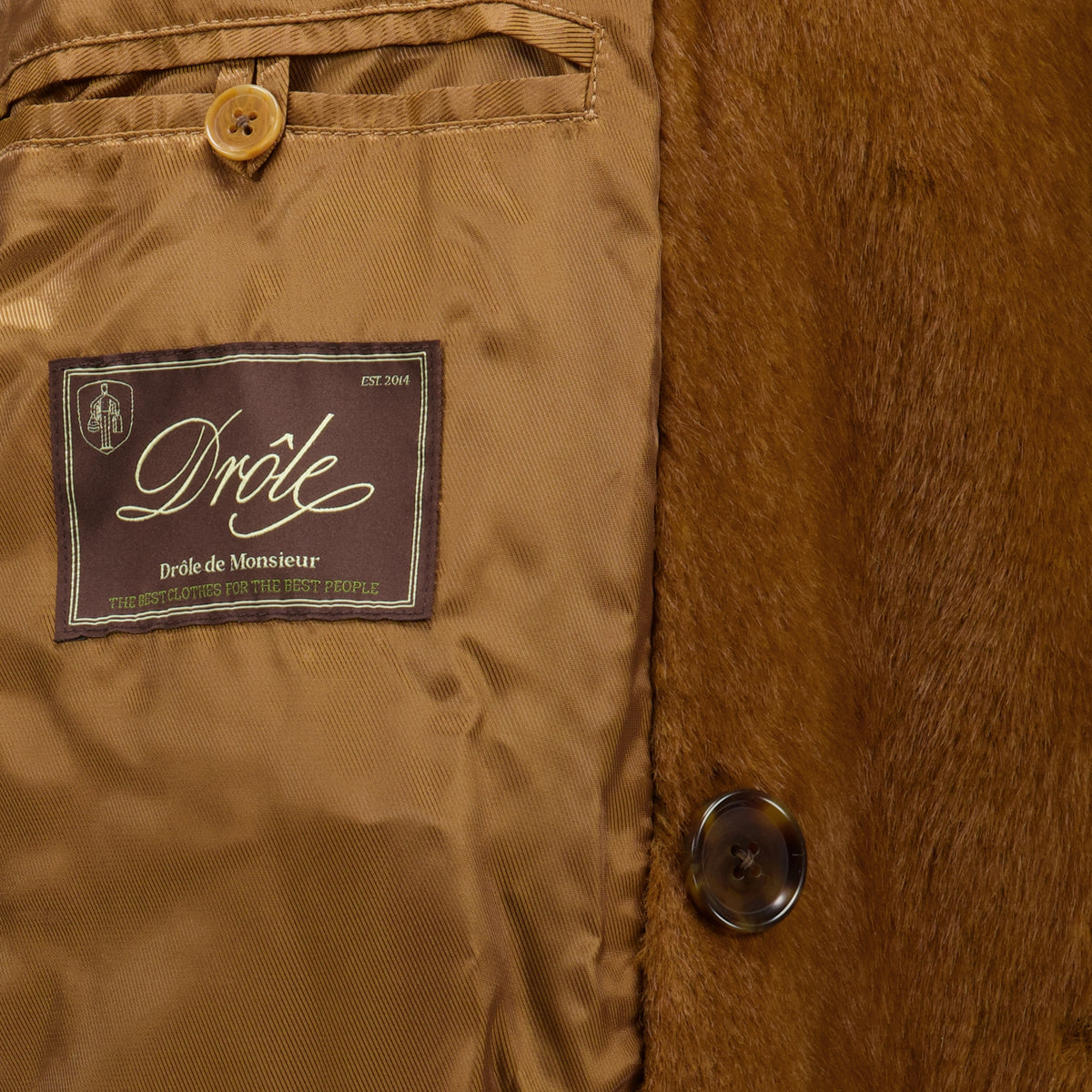 Manteaux 모조 털 코트 Drole De Monsieur Marron Homme