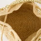 Beuteltaschen Raffia Bucket Bag Rabanne Beige Femme