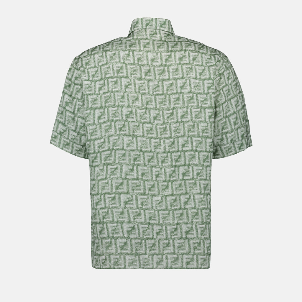 Camisas Chemise FF en lin Fendi Verde Homme