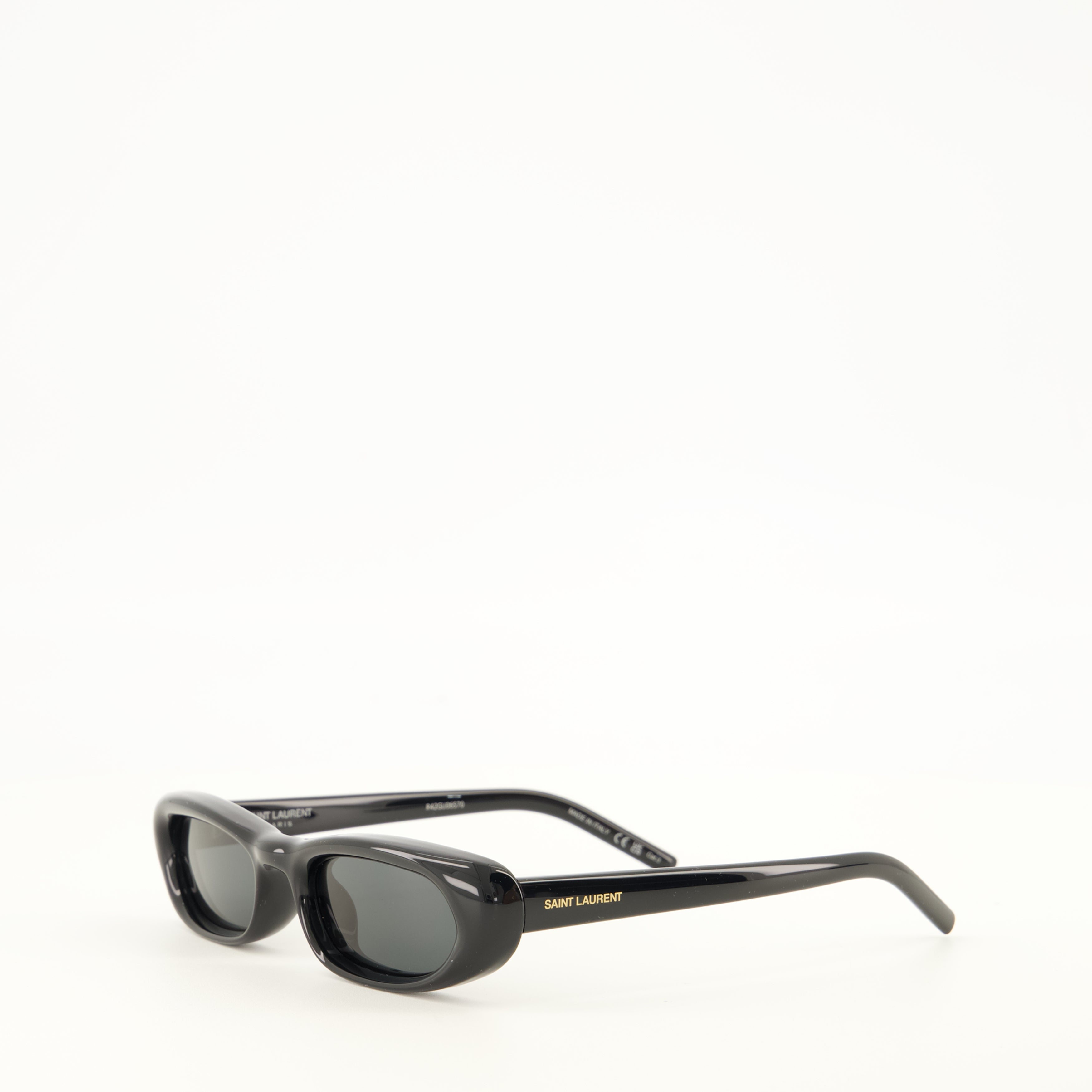 Lunettes SL 557 Shade Plump Óculos de Sol Pretos Saint Laurent Noir Unisexe