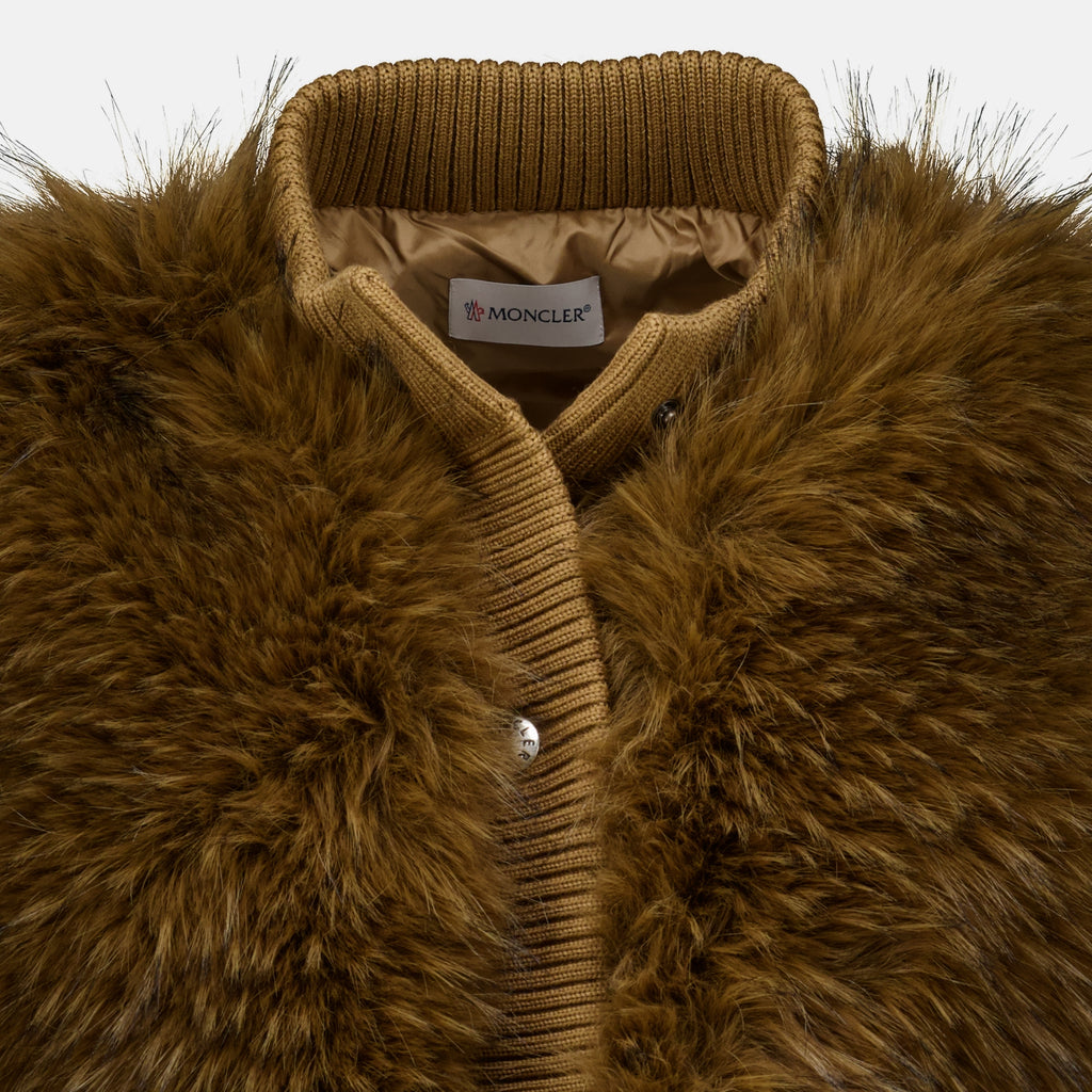 Vestes Giacca Puffer in Lana Senza Maniche Moncler Marron Femme