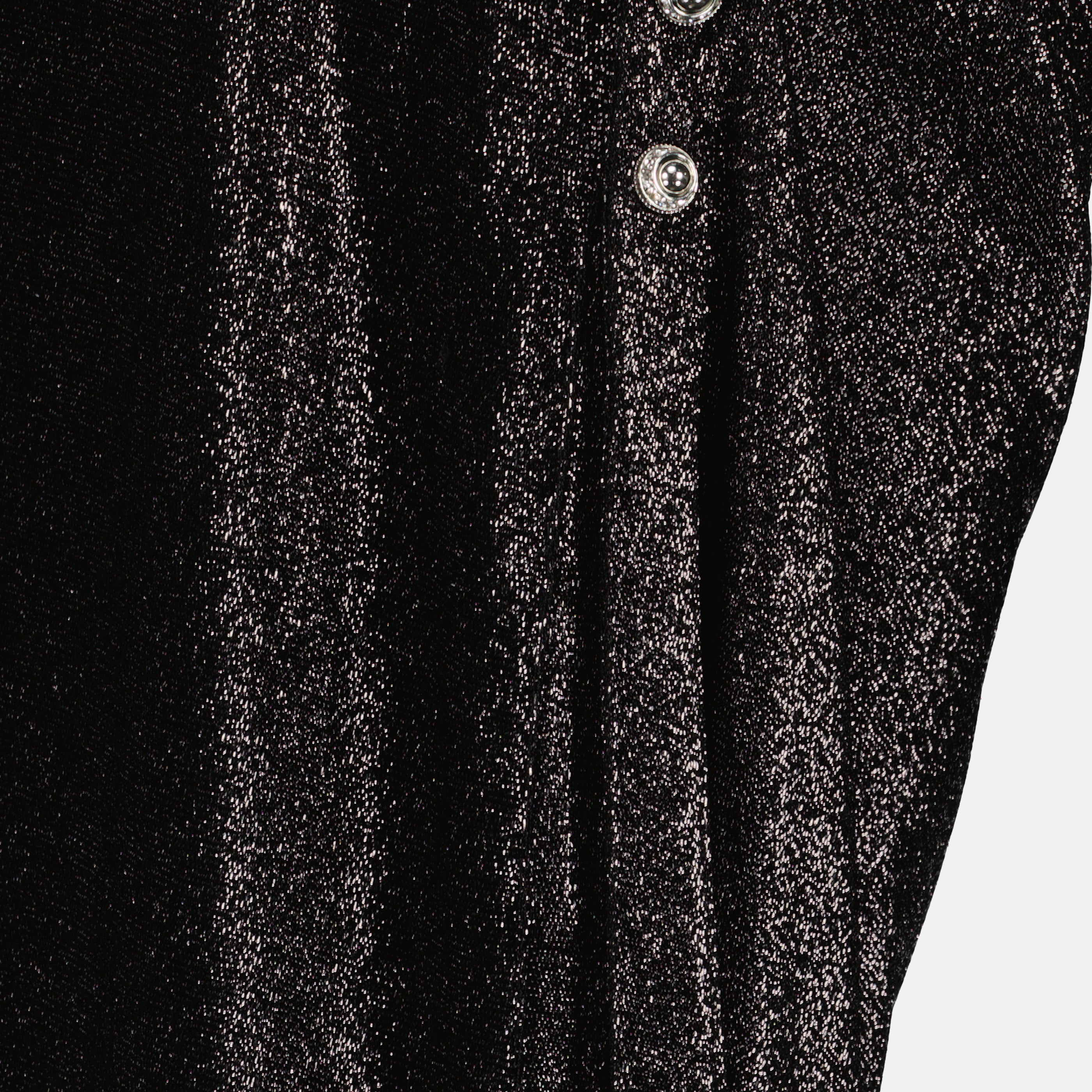 Image de l'article Jupe midi drapée en jersey noir brillant de la marque Rabanne pour Femme - Saison Printemps-Été 2026 - Vue détaillée_2