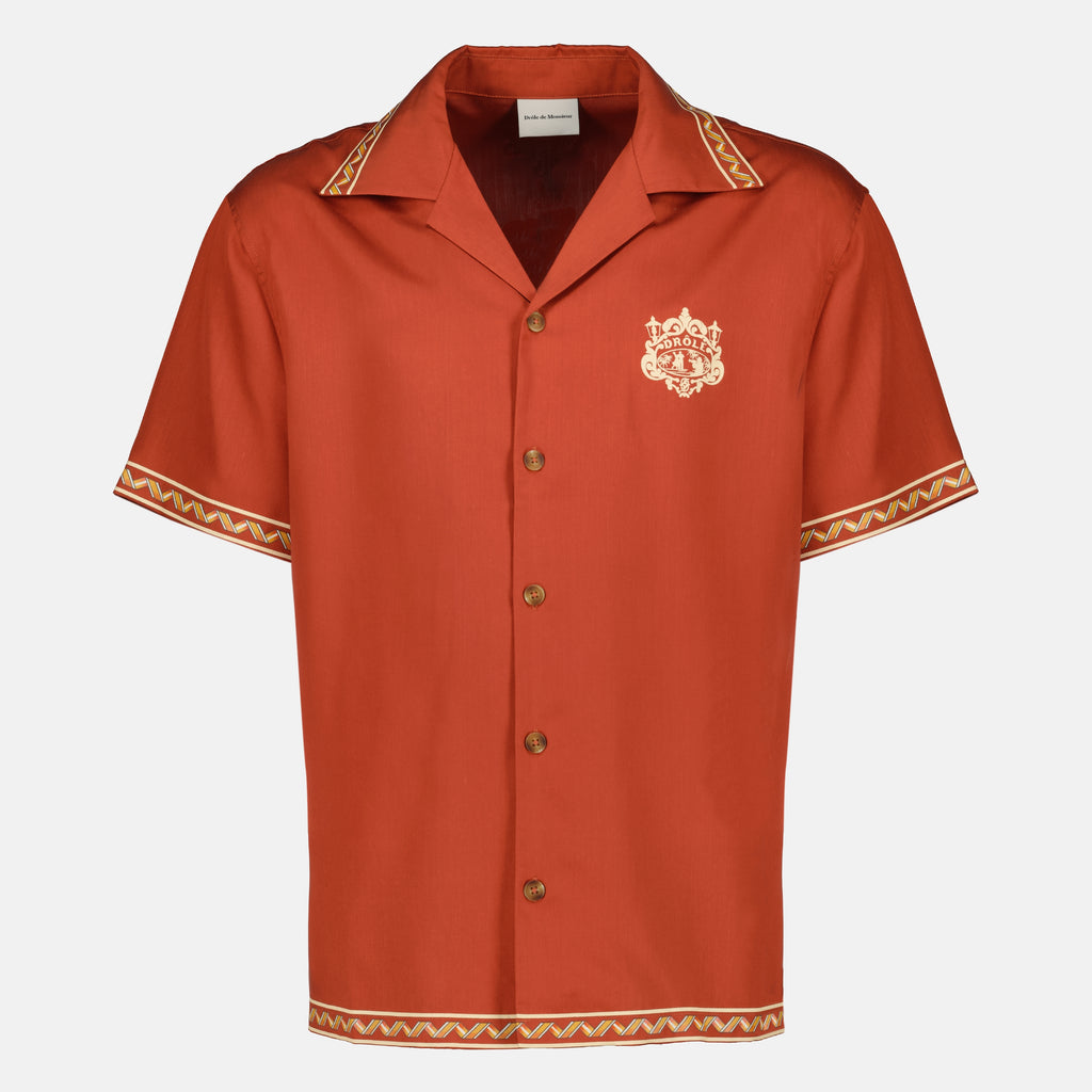 Drole De Monsieurのオレンジ刺繍ダンサーシャツの画像（メンズ）- 2026年春夏シーズン - 前面ビュー