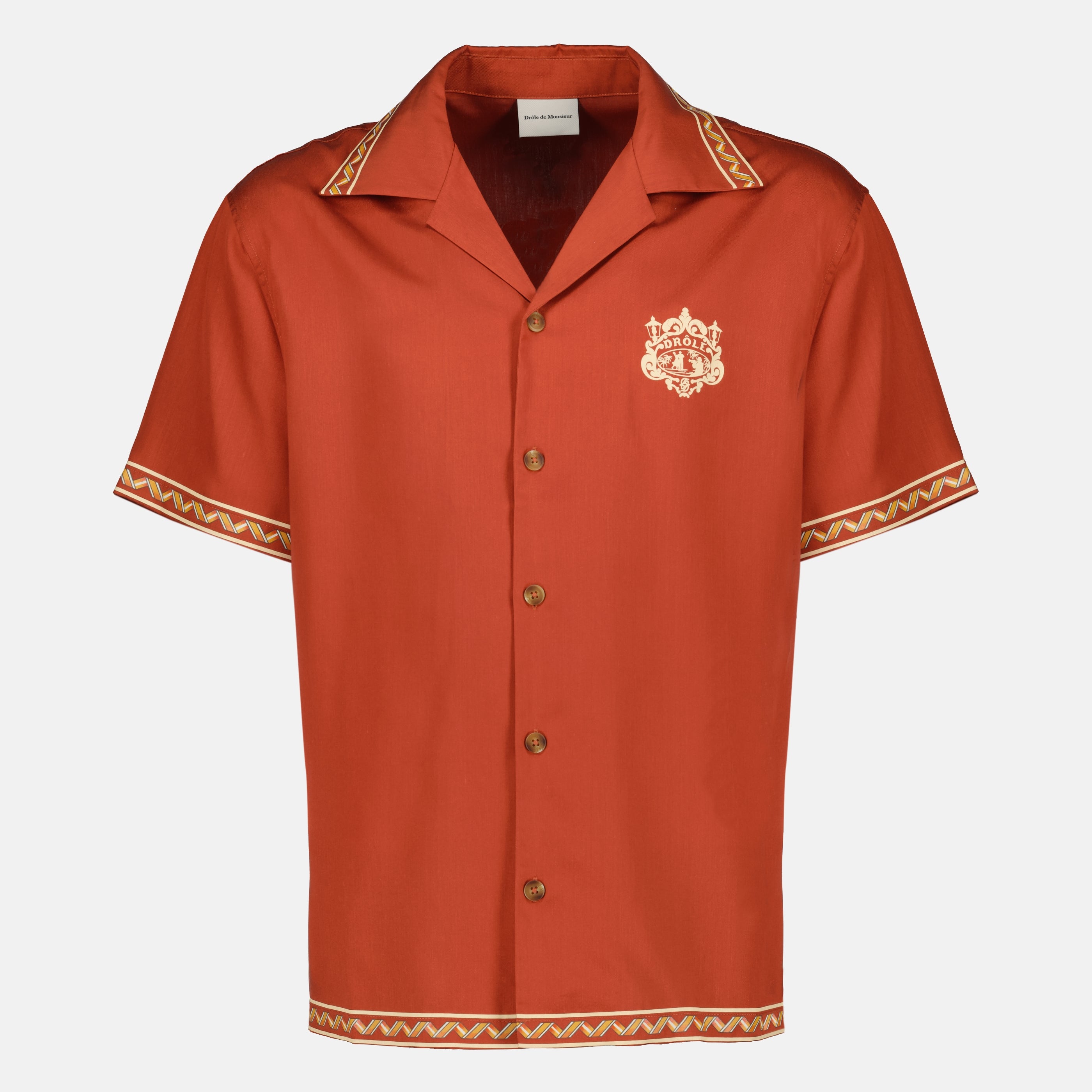 Drole De Monsieurのオレンジ刺繍ダンサーシャツの画像（メンズ）- 2026年春夏シーズン - 前面ビュー