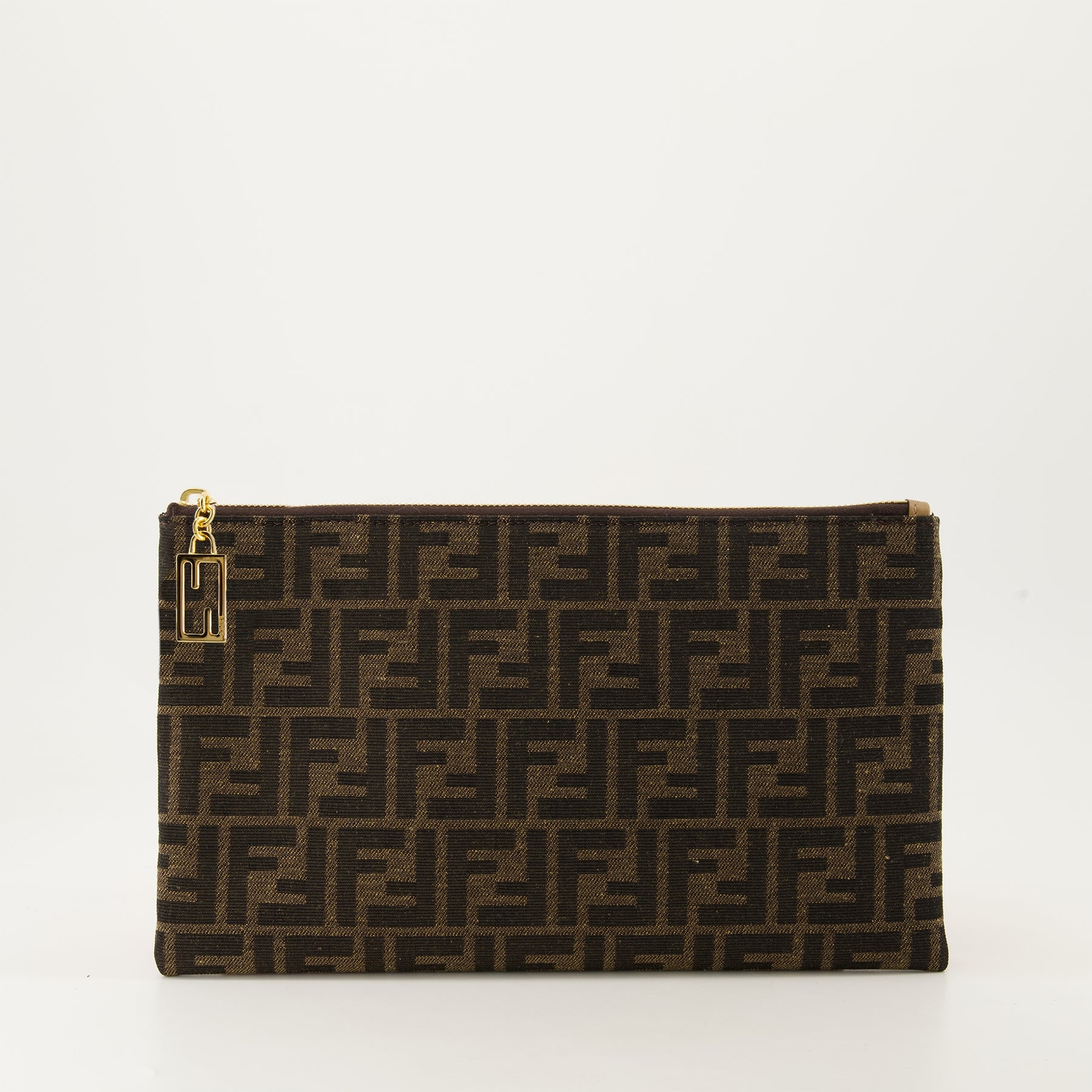 Bolsitas Pochette baguette imprimé FF Fendi Marrón Femme