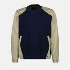 Prendas de punto Suéter de Algodón Mixto Sacai azul oscuro Homme