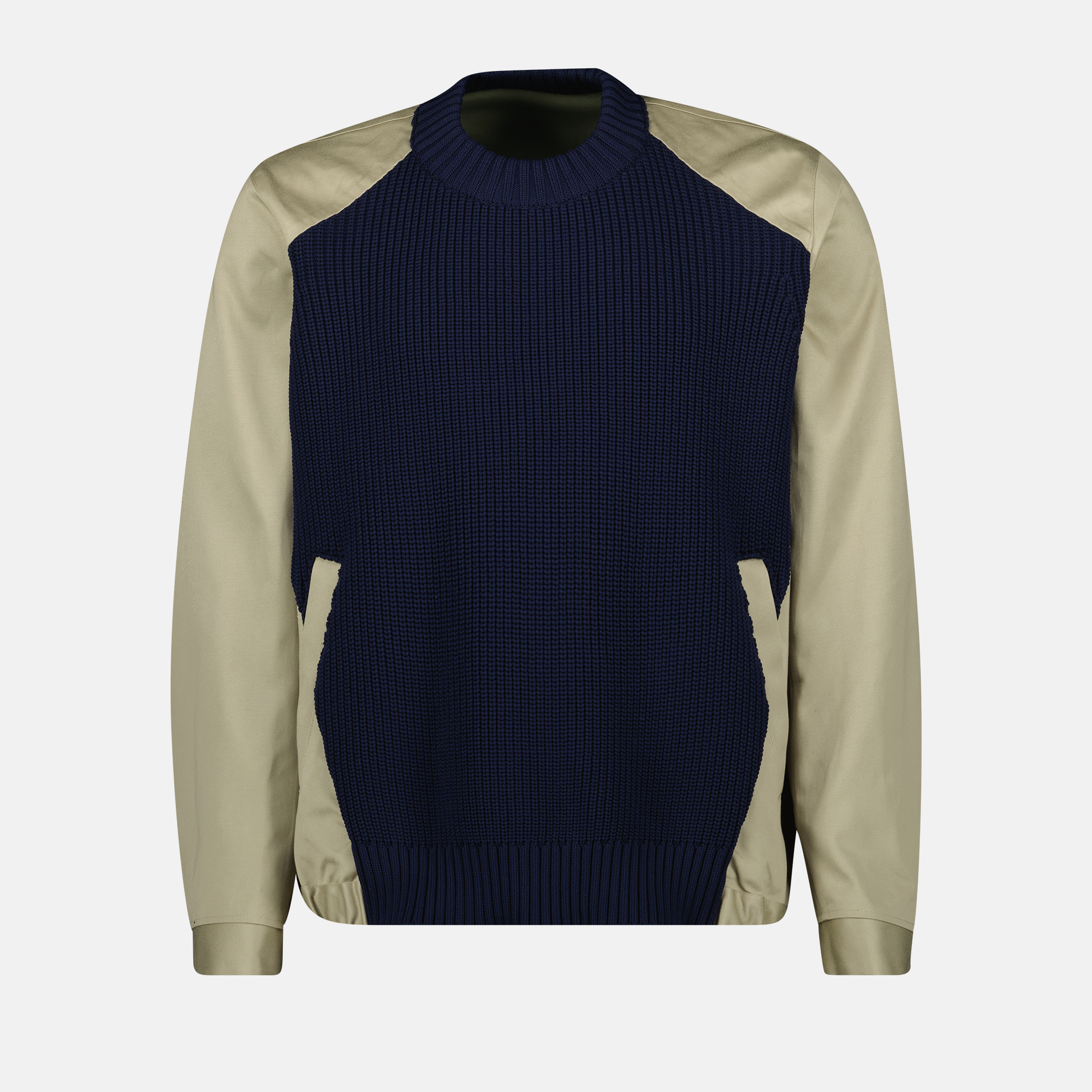 Prendas de punto Suéter de Algodón Mixto Sacai azul oscuro Homme