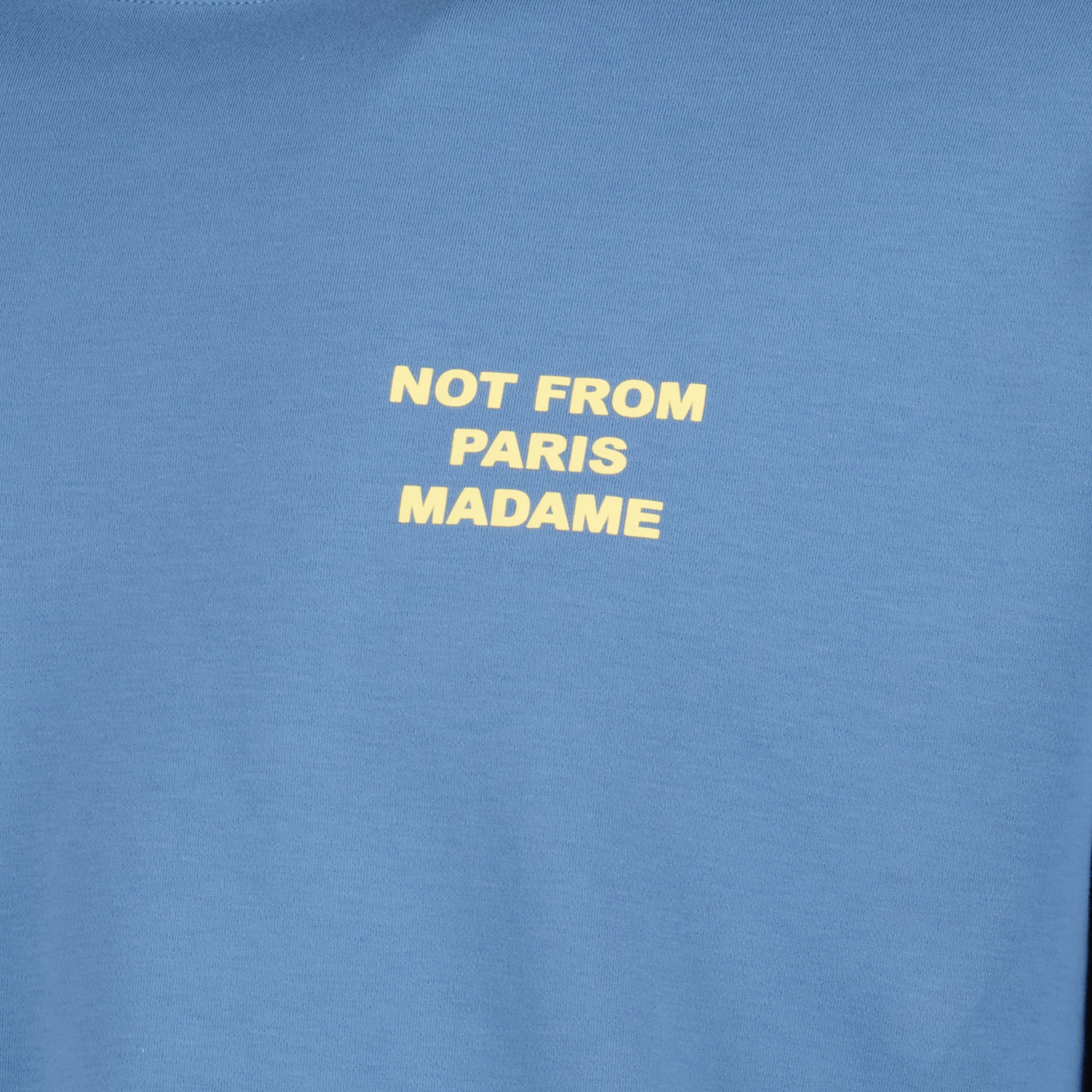 Image of the article Blue slogan T-shirt by the brand Drole De Monsieur for Men - Spring-Summer 2026 - Detailed View_1