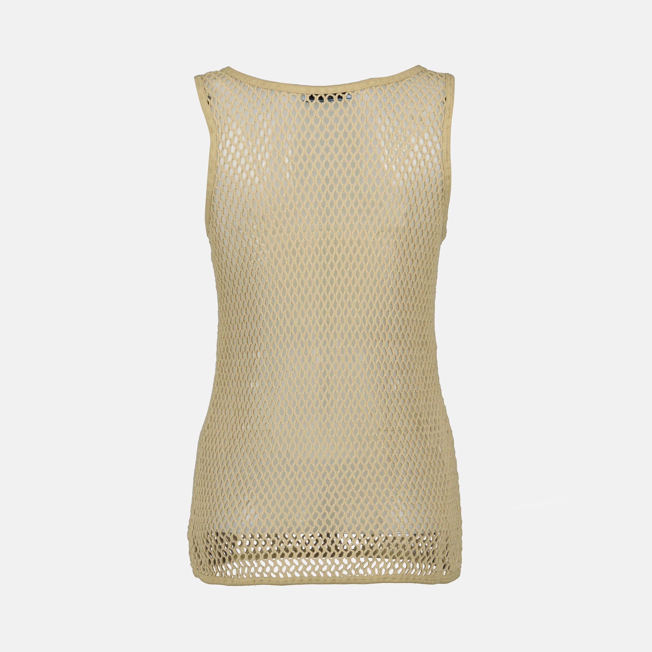 Tops Débardeur en mesh de coton Prada Beige Femme