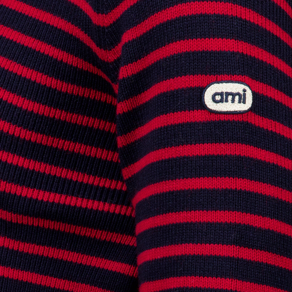 Sweatshirts Red Striped Wool Sweater Ami PARIS Rouge Unisexe
