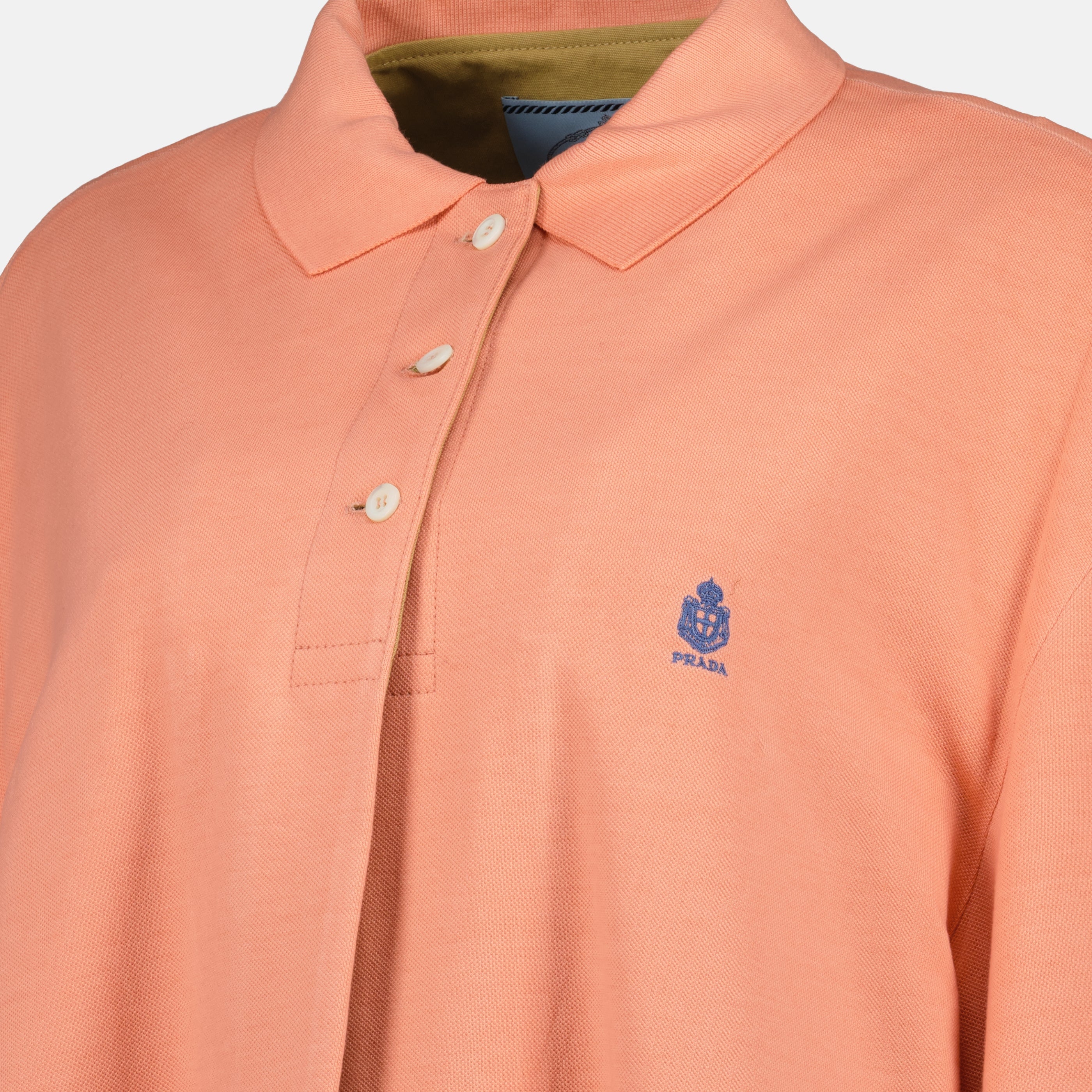 Image de l'article Manteau en coton piqué rose orangé de la marque Prada pour Femme - Saison Printemps-Été 2026 - Vue détaillée_1