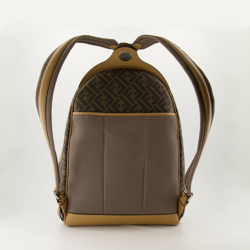 Zaini Chiodo Diagonal Backpack Fendi Marrone Homme