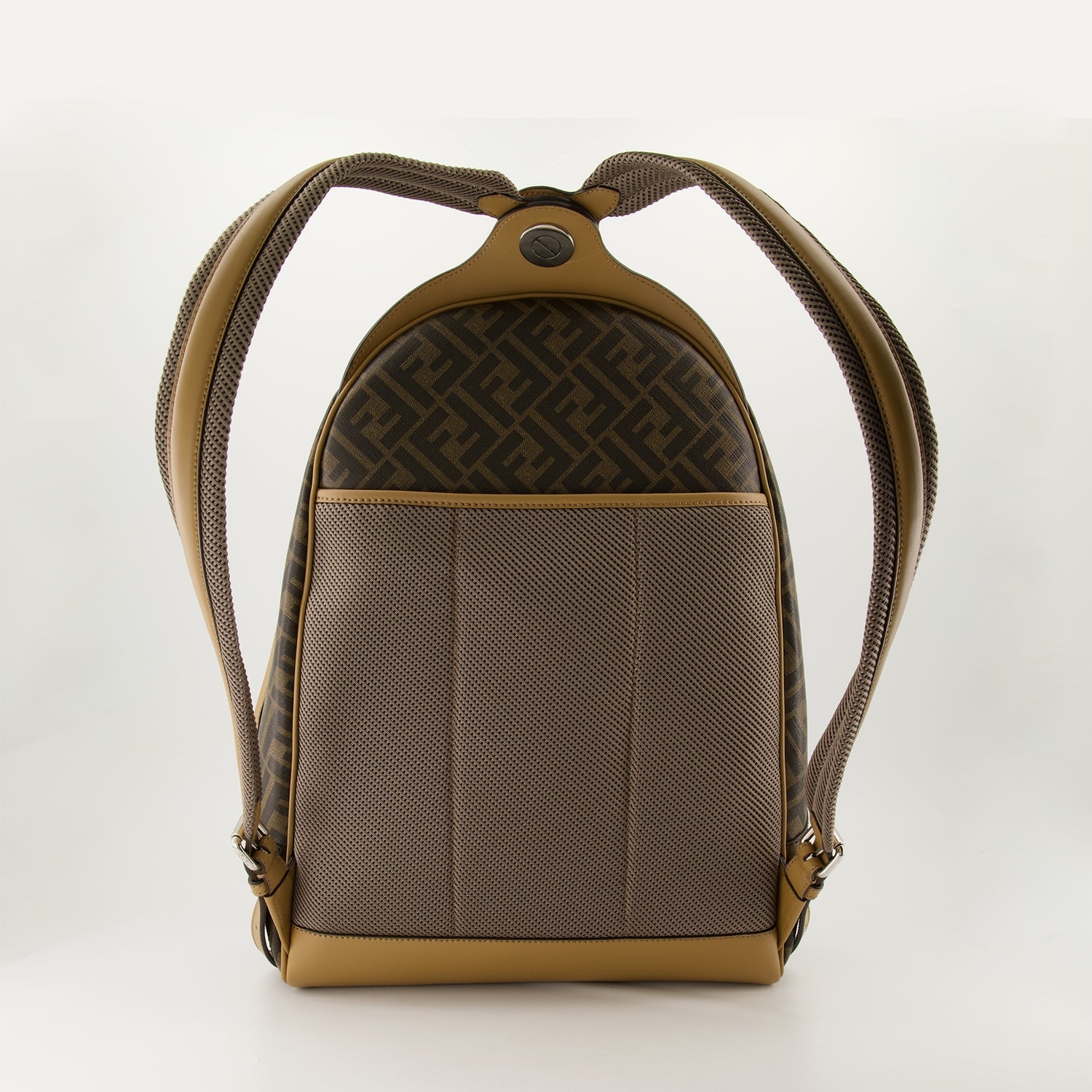 Zaini Chiodo Diagonal Backpack Fendi Marrone Homme