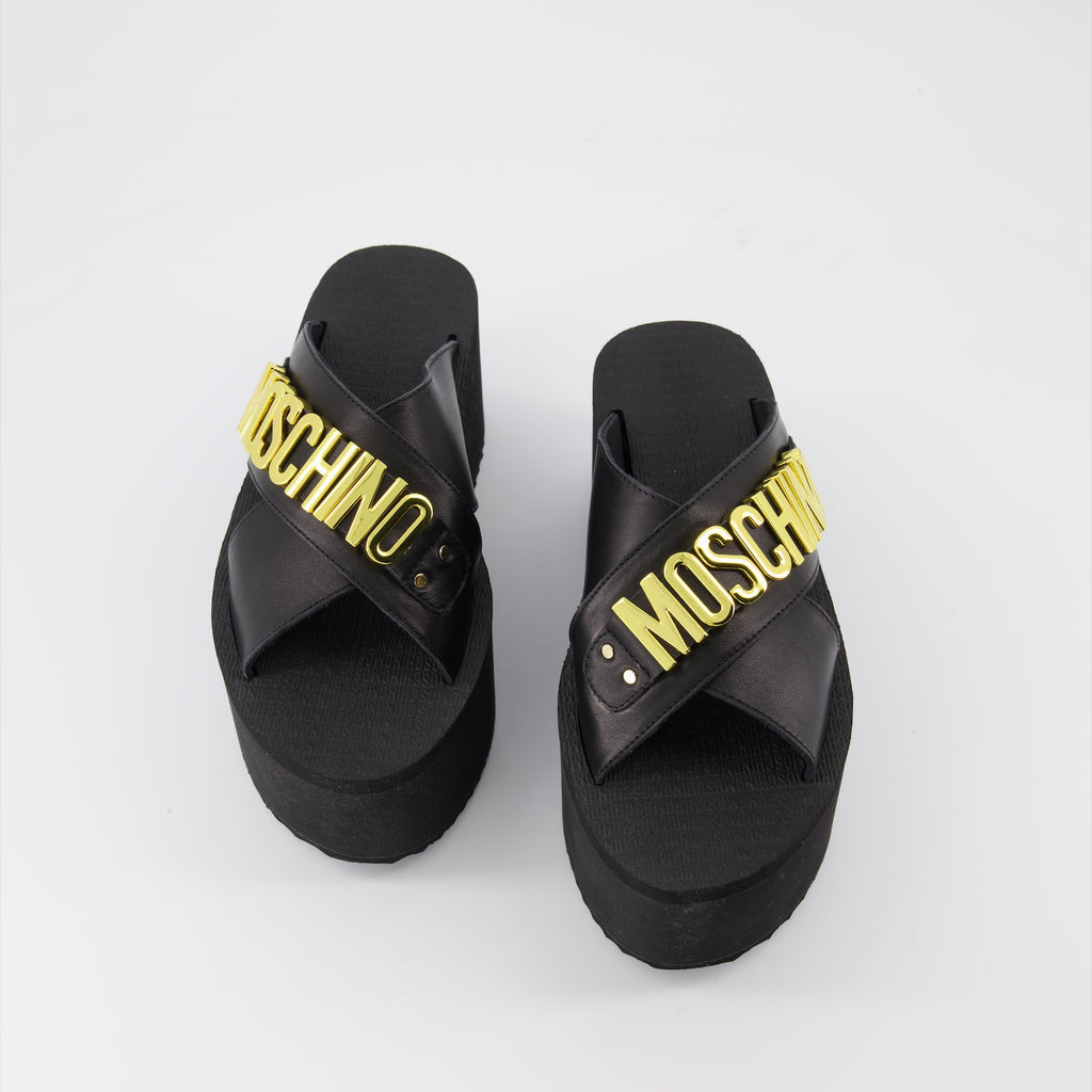 Compensées et plateformes MA28118I1G MF0 000 nero Moschino Noir Femme